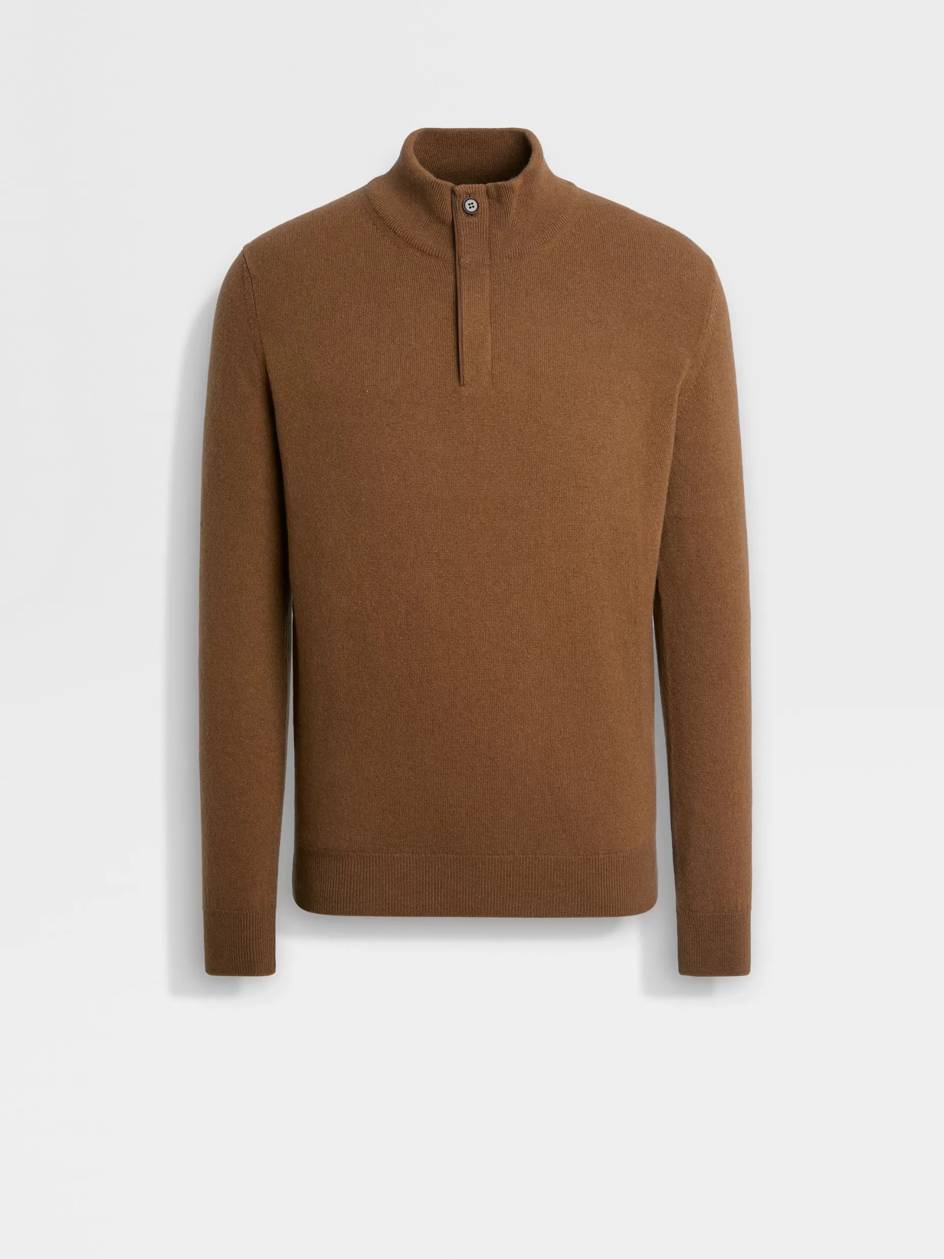 Pull à Col Montant Zippé en Oasi Cashmere Foliage Foncé Chiné<ZEGNA Sale