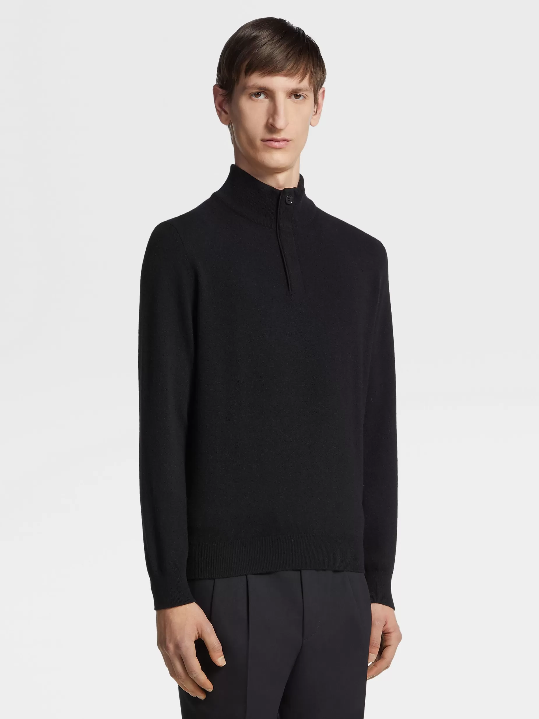 Pull à Col Montant Zippé en Oasi Cashmere<ZEGNA Fashion