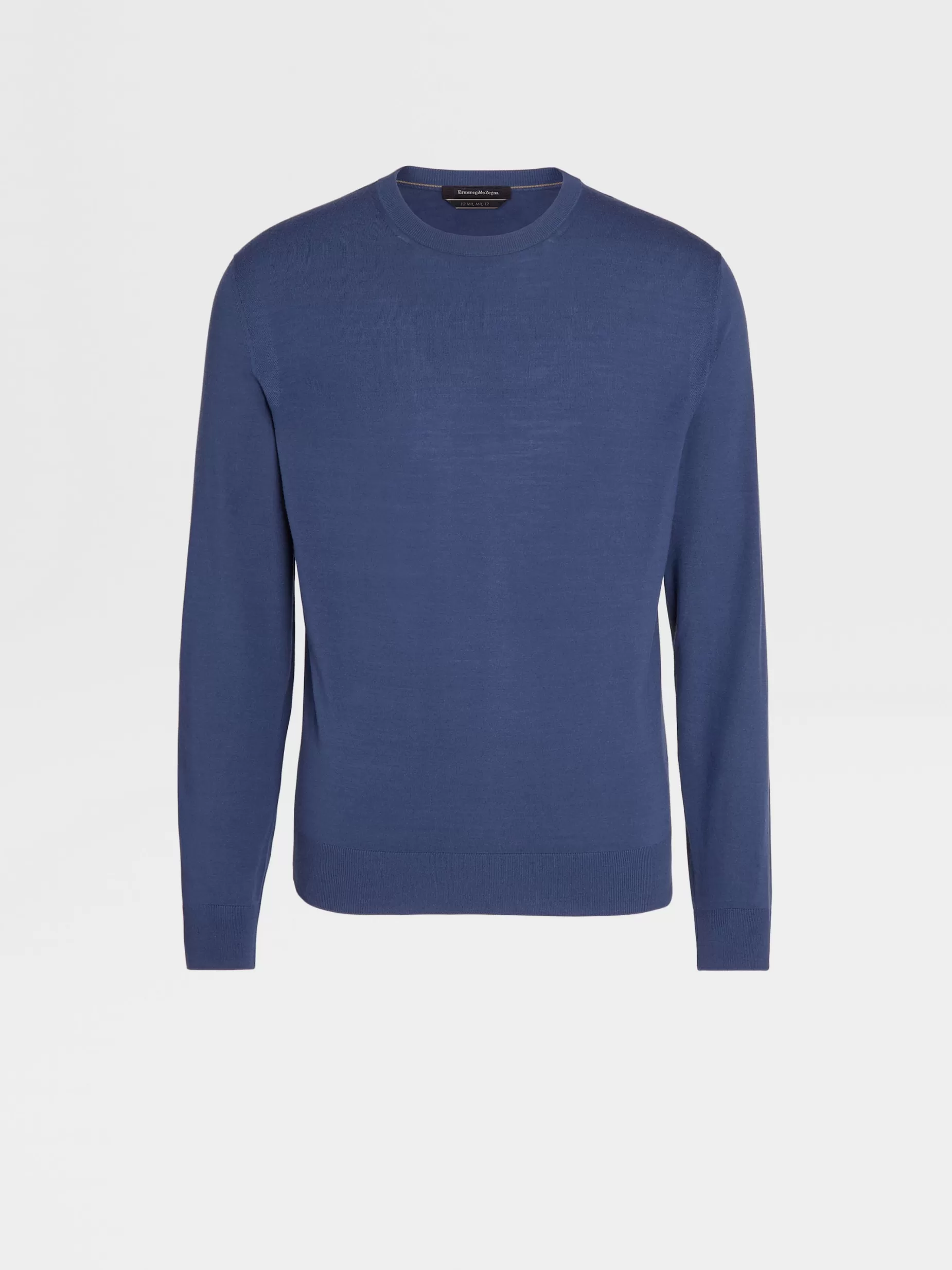 Pull à Col Ras du Cou en Laine 12milmil12 Bleu Clair<ZEGNA Online
