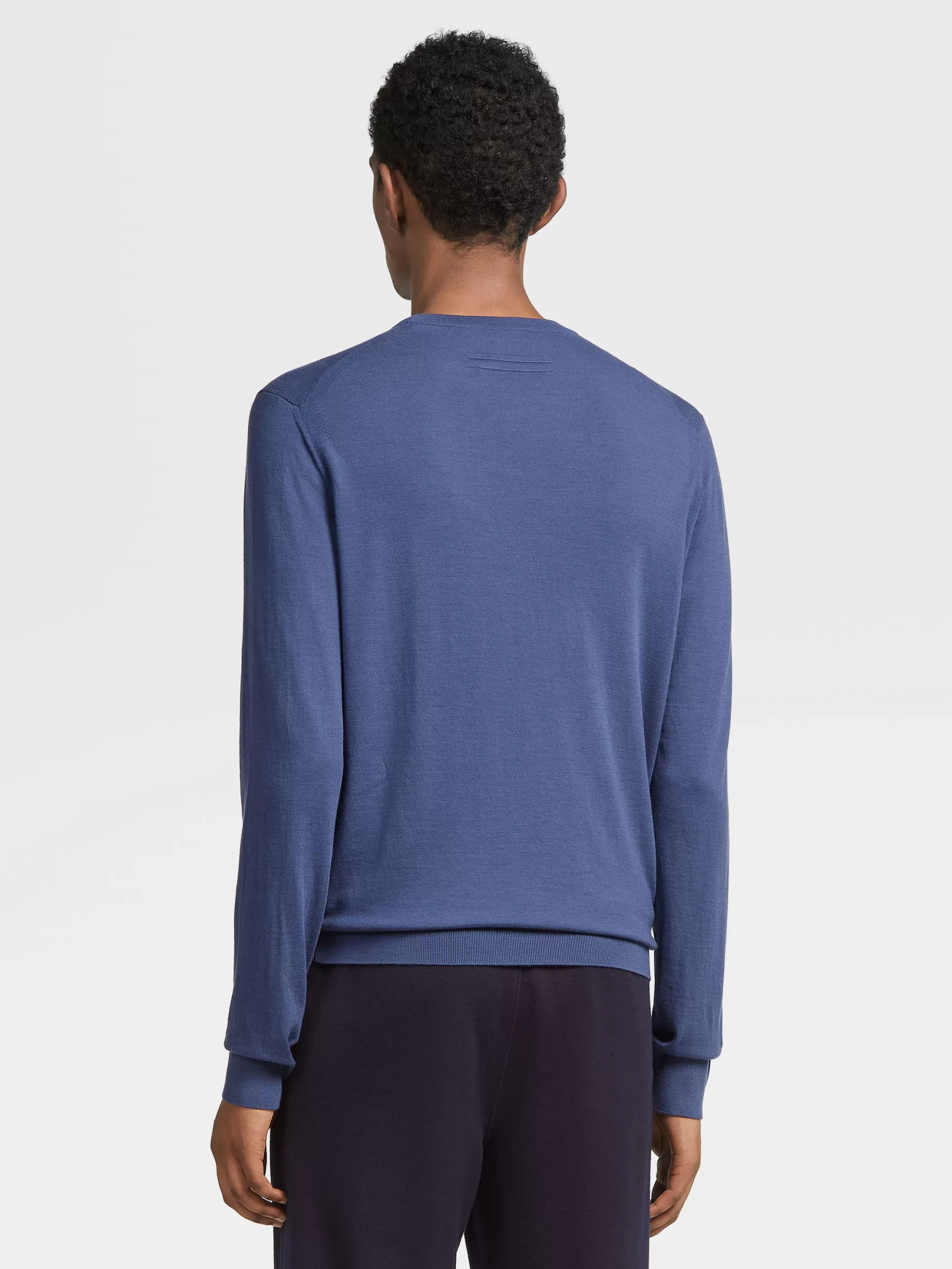 Pull à Col Ras du Cou en Laine 12milmil12 Bleu Clair<ZEGNA Online