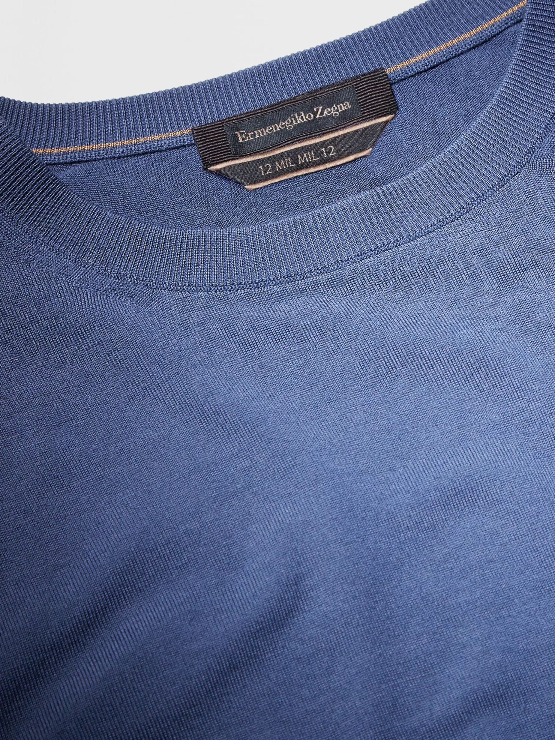 Pull à Col Ras du Cou en Laine 12milmil12 Bleu Clair<ZEGNA Online