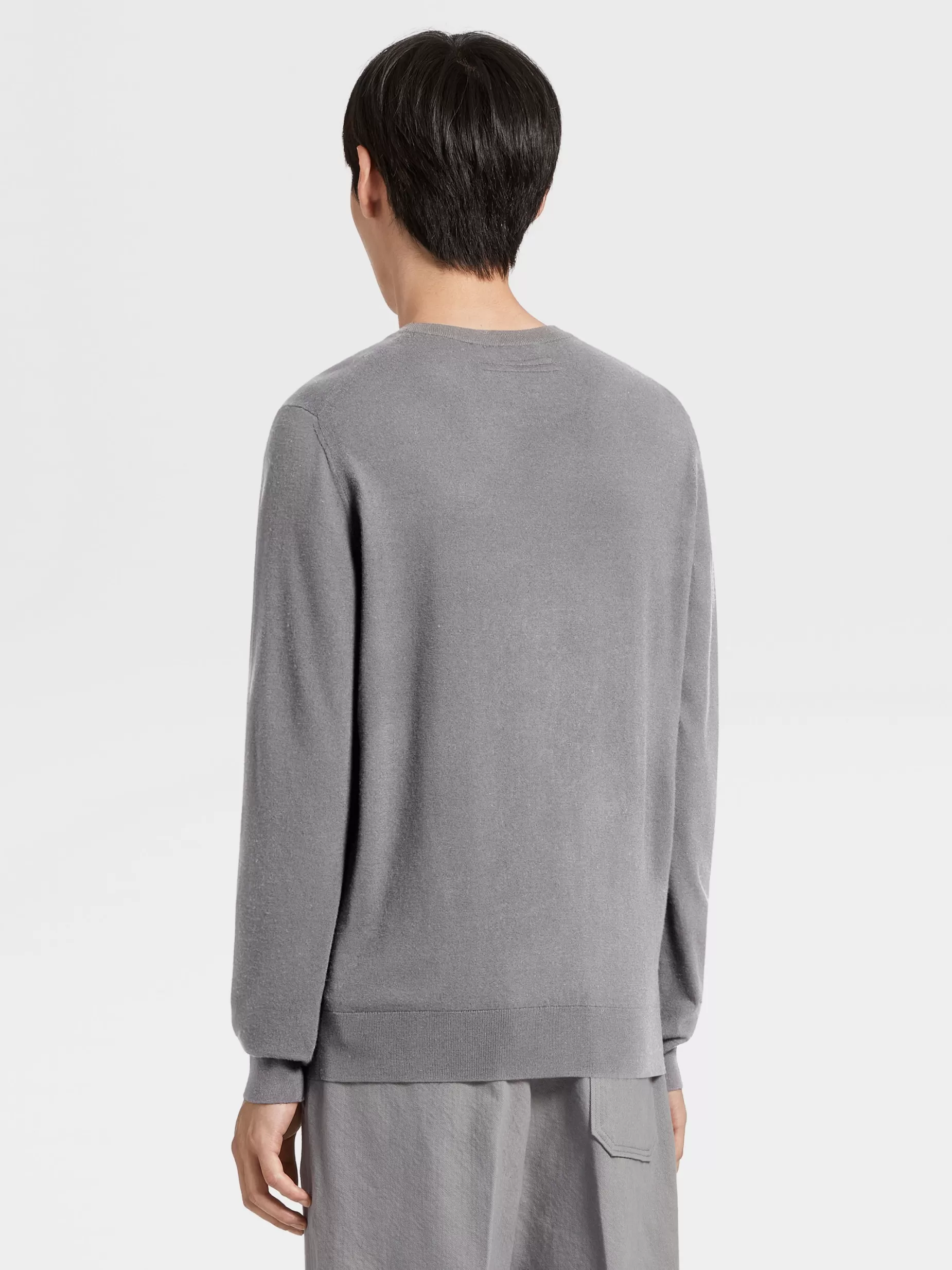 Pull à Col Ras du Cou en Laine 12milmil12 Gris Foncé<ZEGNA Flash Sale