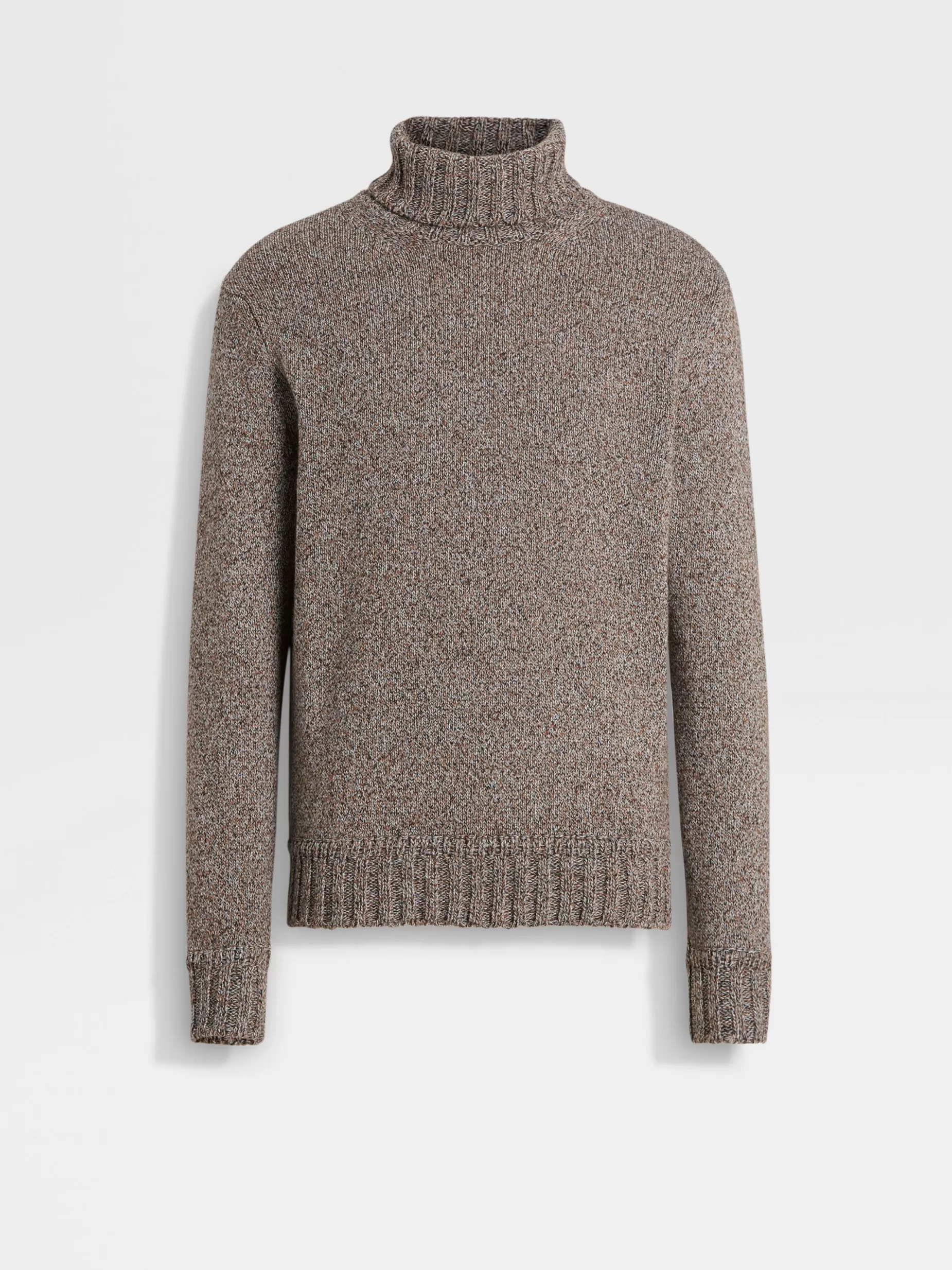 Pull Col Roulé en Oasi Cashmere Foliage Foncé et Taupe<ZEGNA Cheap