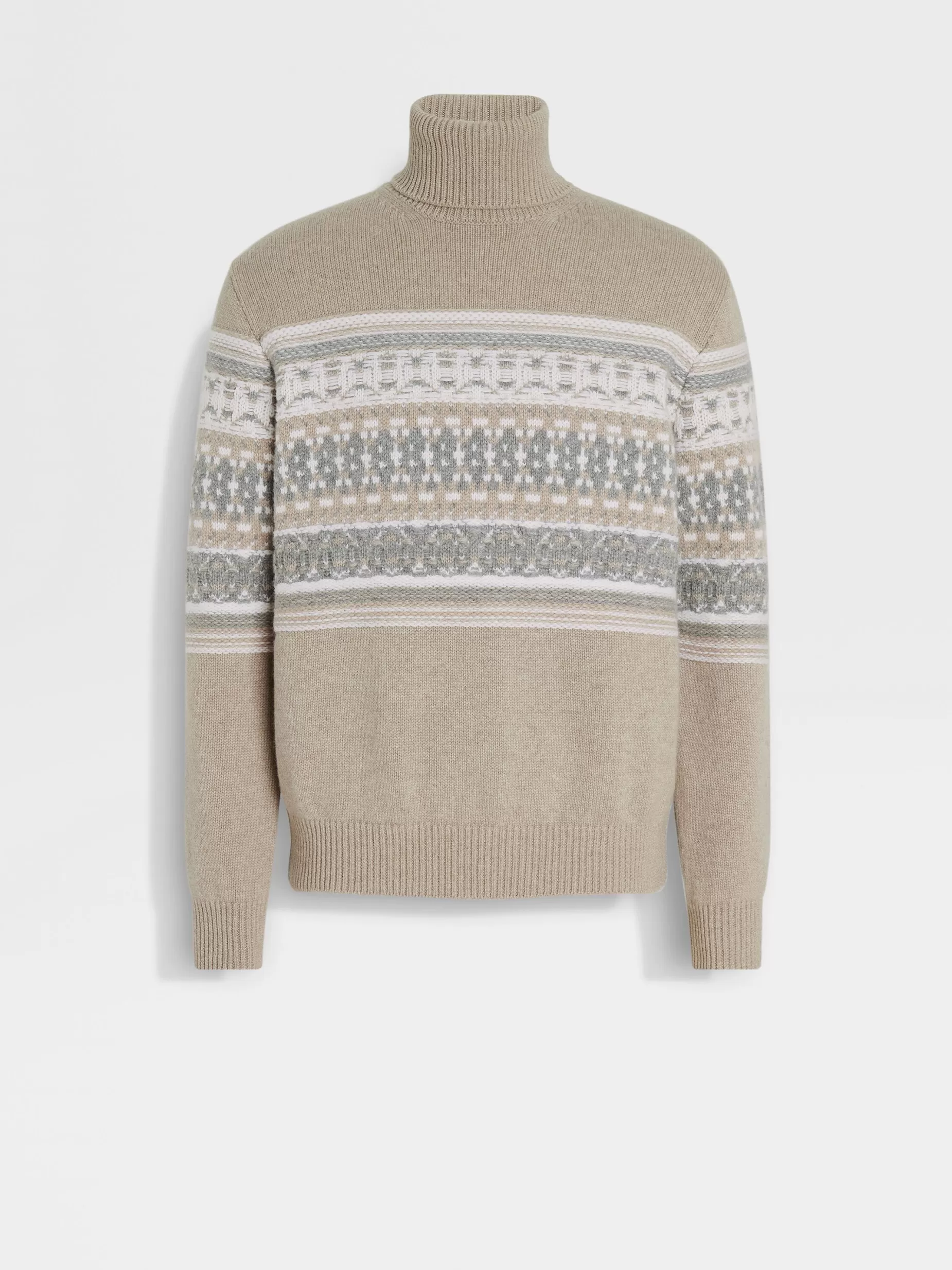 Pull Col Roulé en Oasi Cashmere Taupe Clair<ZEGNA Outlet