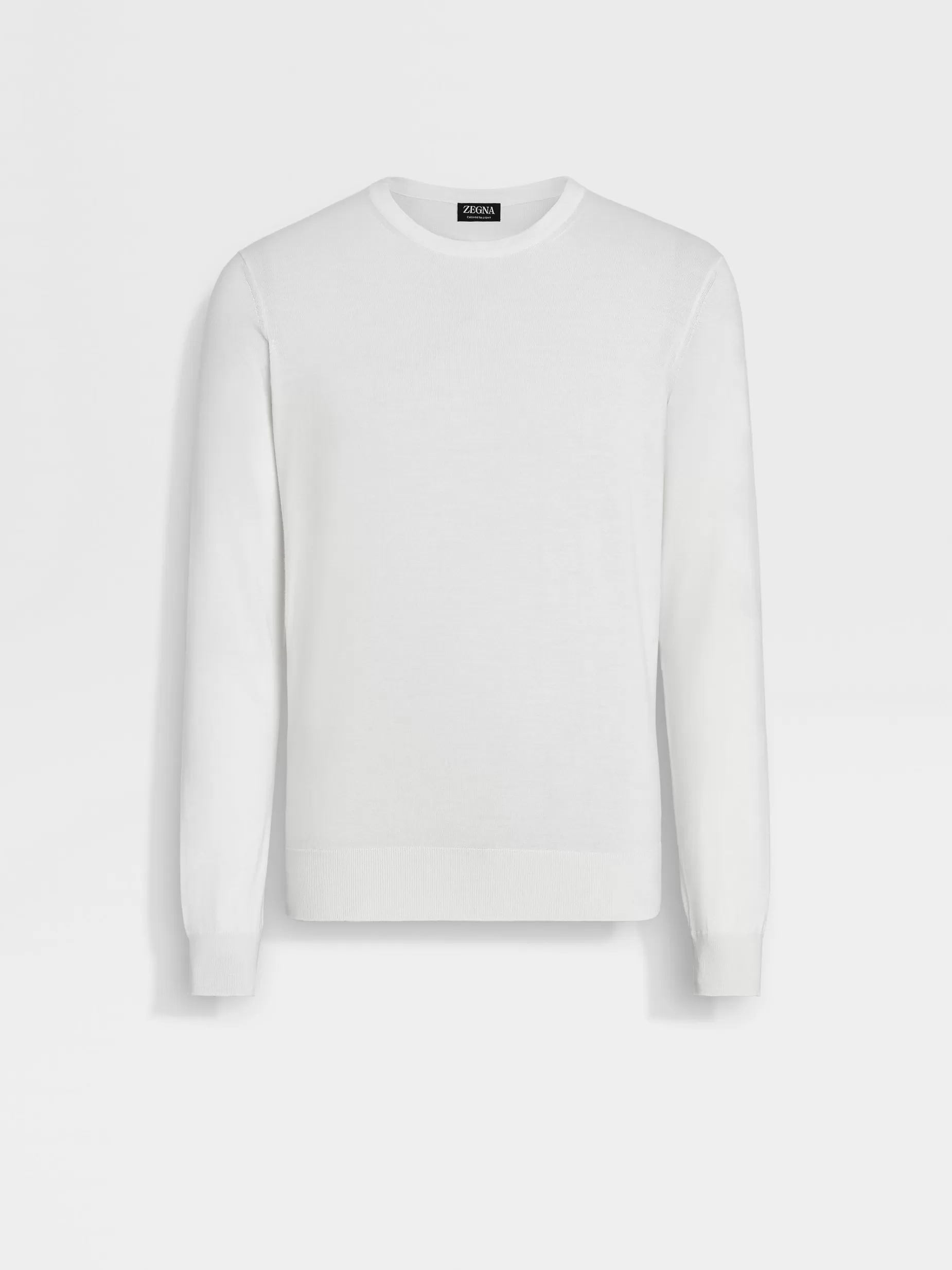 Pull Ras du Cou en Cashseta Blanc Chiné<ZEGNA Best Sale