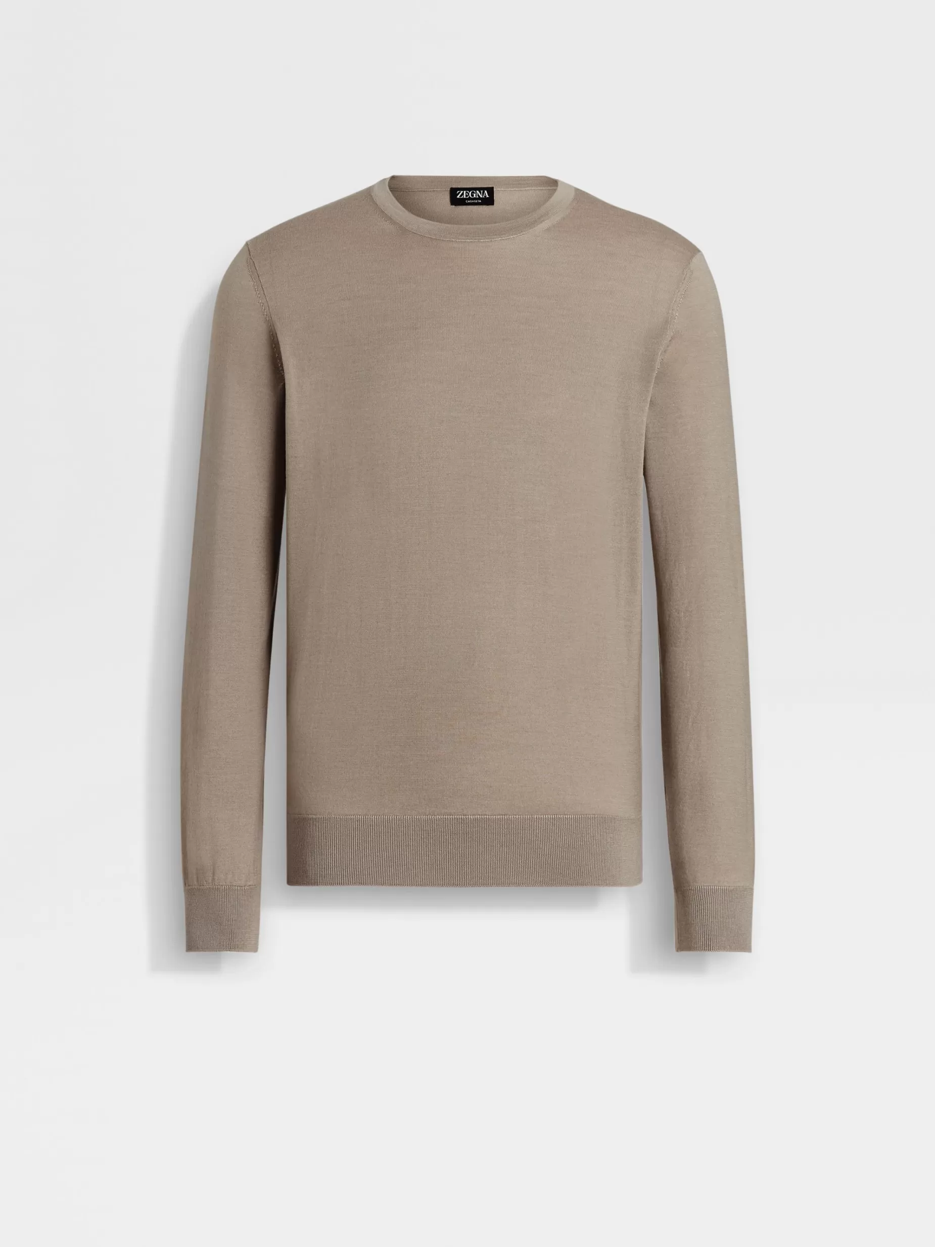 Pull Ras du Cou en Cashseta Taupe Clair<ZEGNA Hot