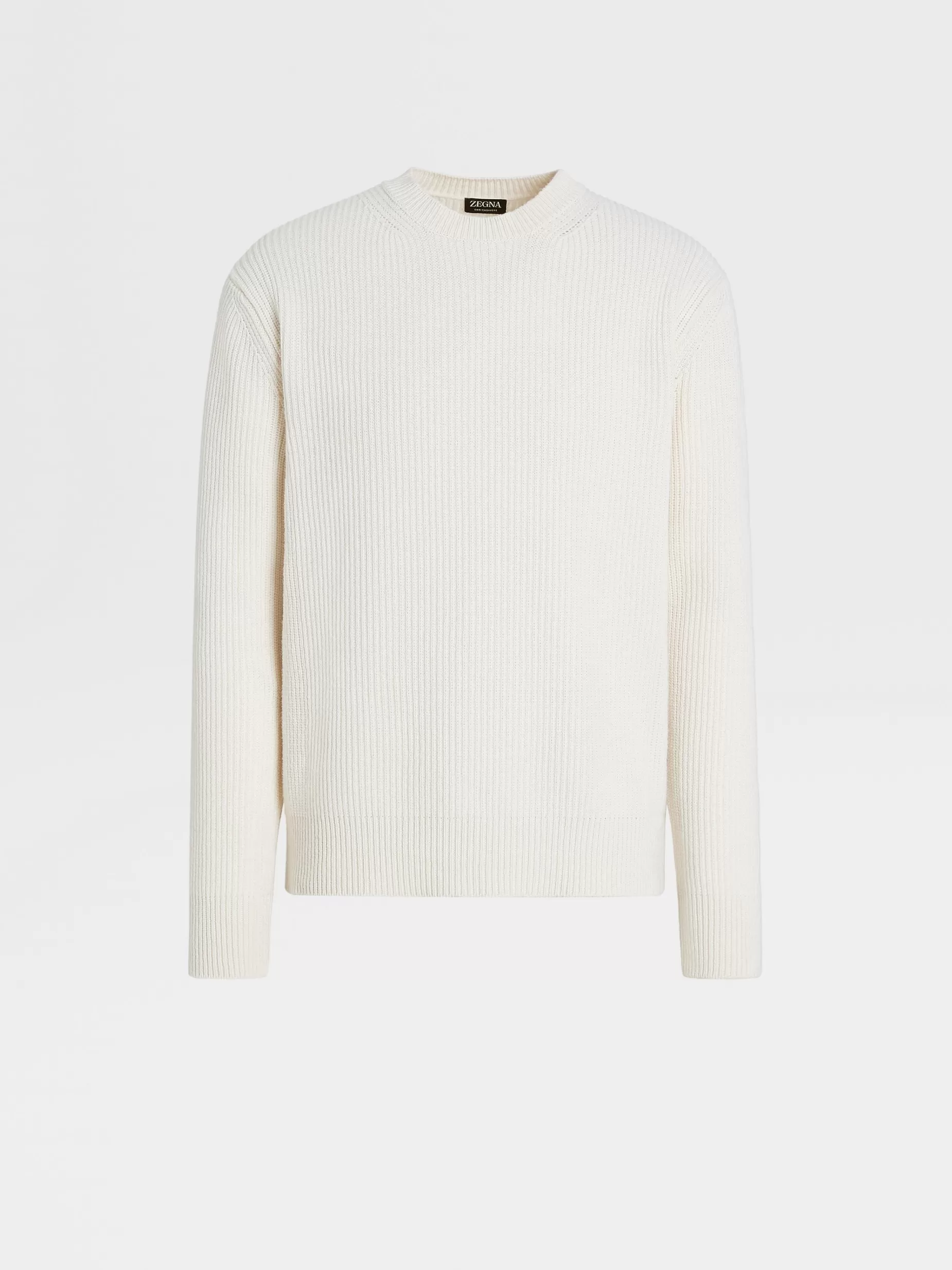 Pull Ras du Cou en Oasi Cashmere Blanc Chiné<ZEGNA Cheap