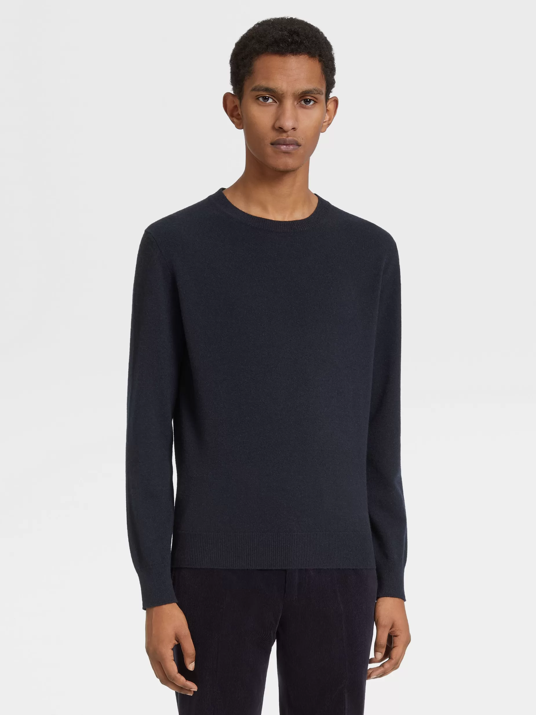 Pull Ras du Cou en Oasi Cashmere Bleu Marine Chiné<ZEGNA Fashion