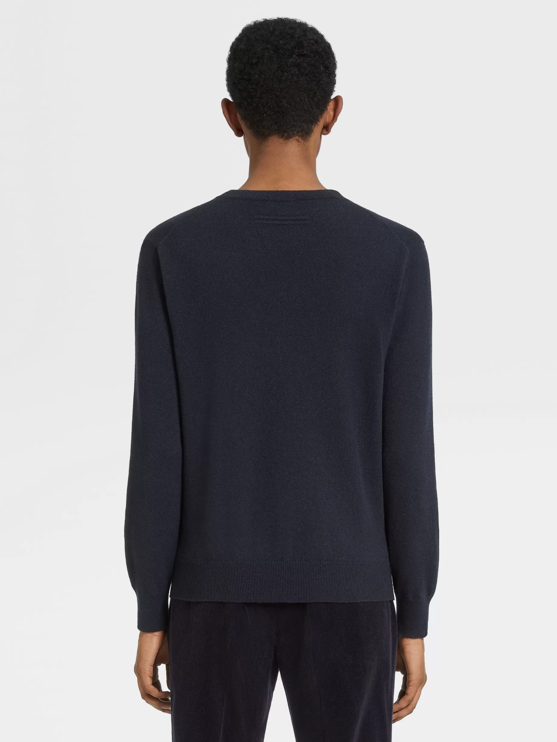 Pull Ras du Cou en Oasi Cashmere Bleu Marine Chiné<ZEGNA Fashion