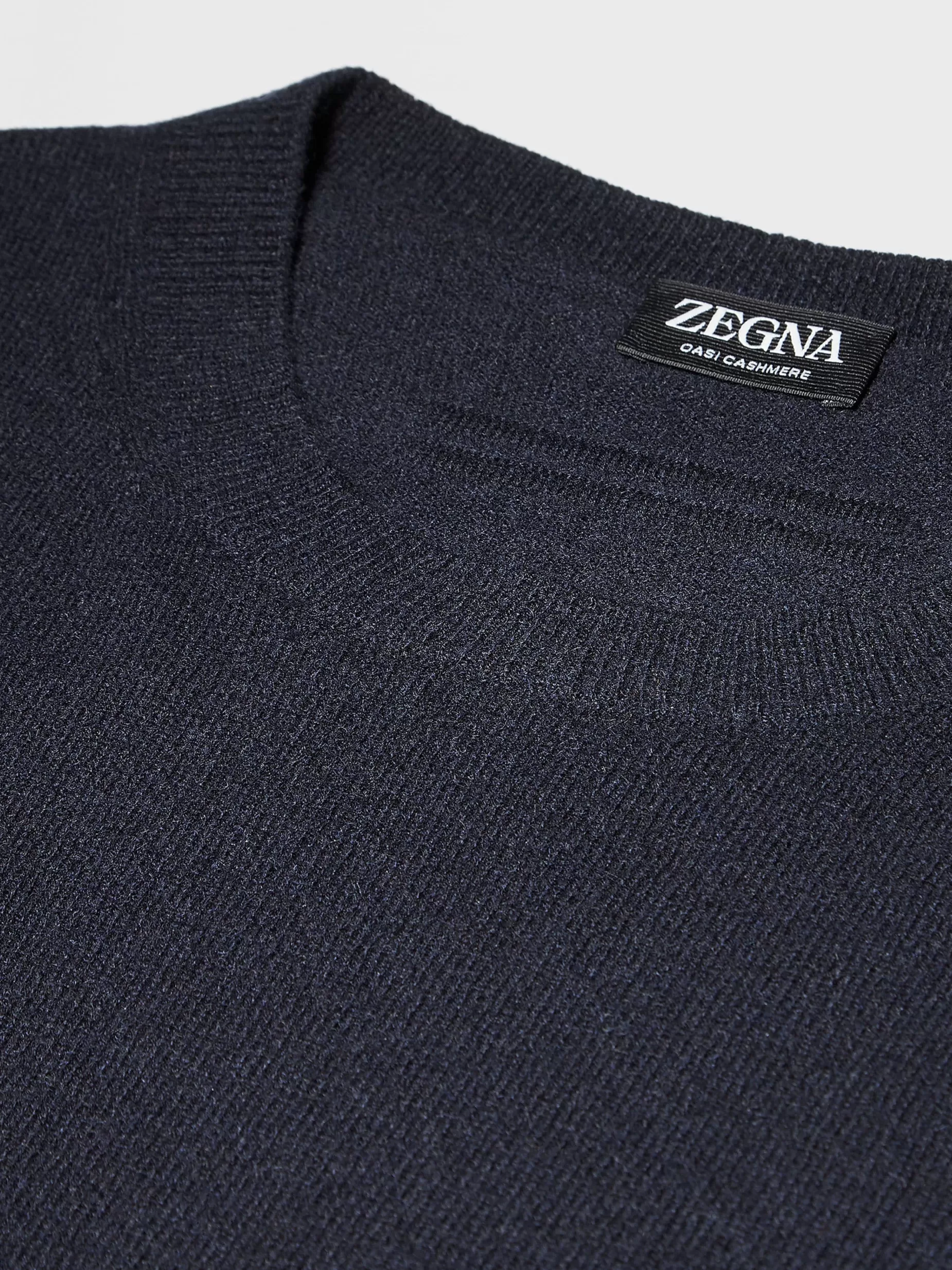 Pull Ras du Cou en Oasi Cashmere Bleu Marine Chiné<ZEGNA Fashion