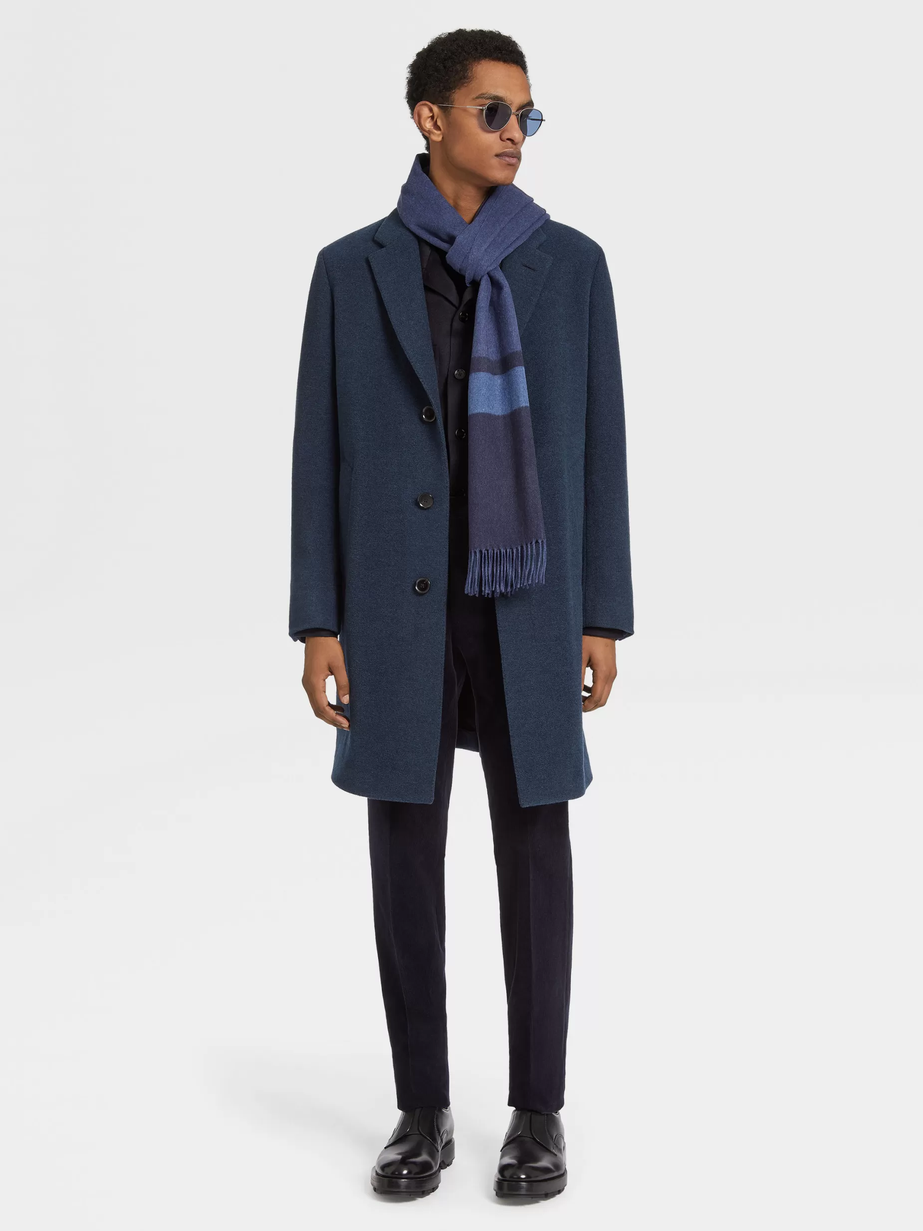 Pull Ras du Cou en Oasi Cashmere Bleu Marine Chiné<ZEGNA Fashion