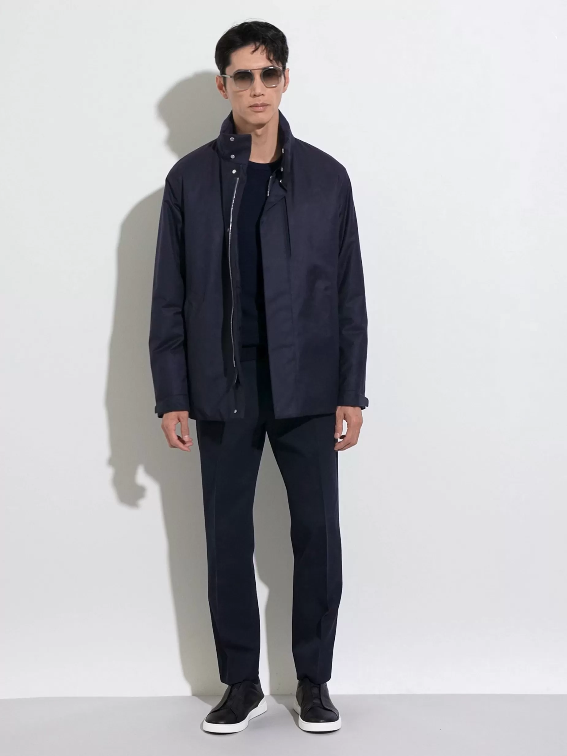 Pull Ras du Cou en Oasi Cashmere Bleu Marine Chiné<ZEGNA Fashion