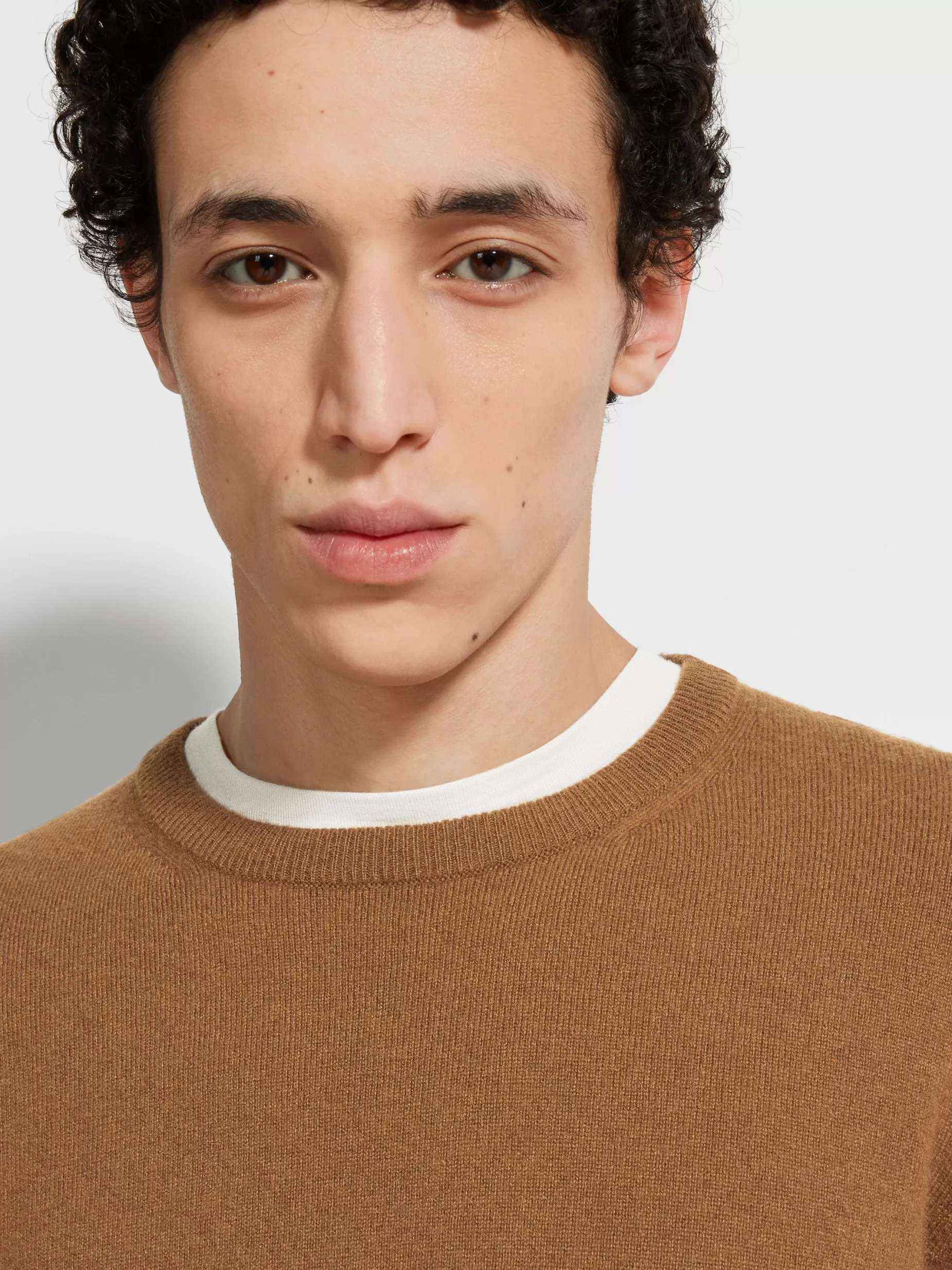 Pull Ras du Cou en Oasi Cashmere Foliage Foncé Chiné<ZEGNA Discount