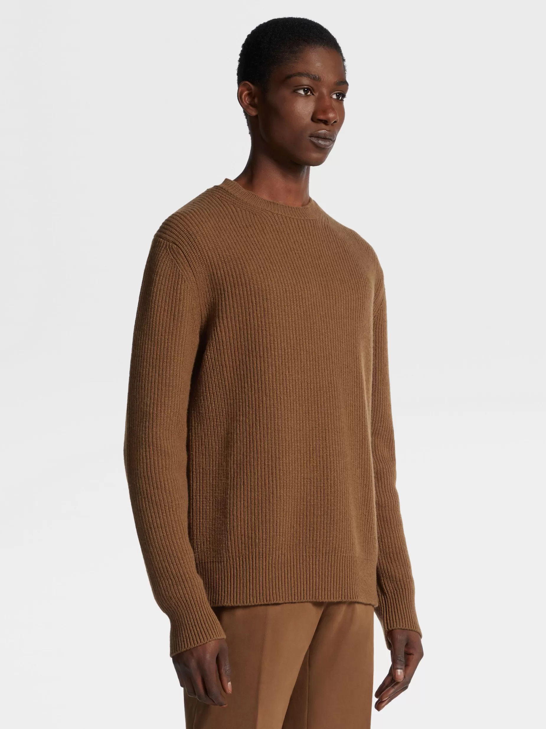 Pull Ras du Cou en Oasi Cashmere Foliage Foncé Chiné<ZEGNA Flash Sale