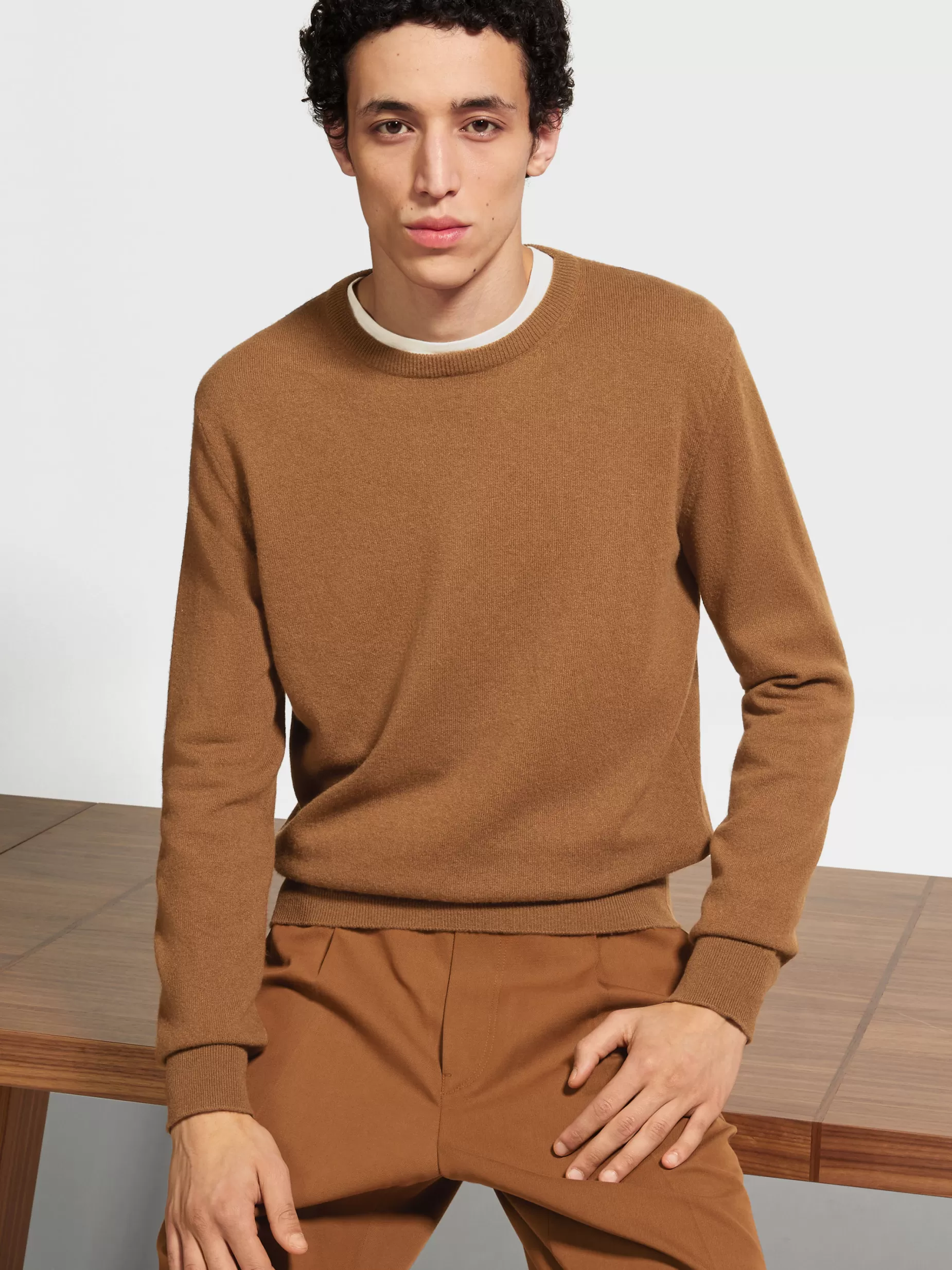 Pull Ras du Cou en Oasi Cashmere Foliage Foncé Chiné<ZEGNA Discount