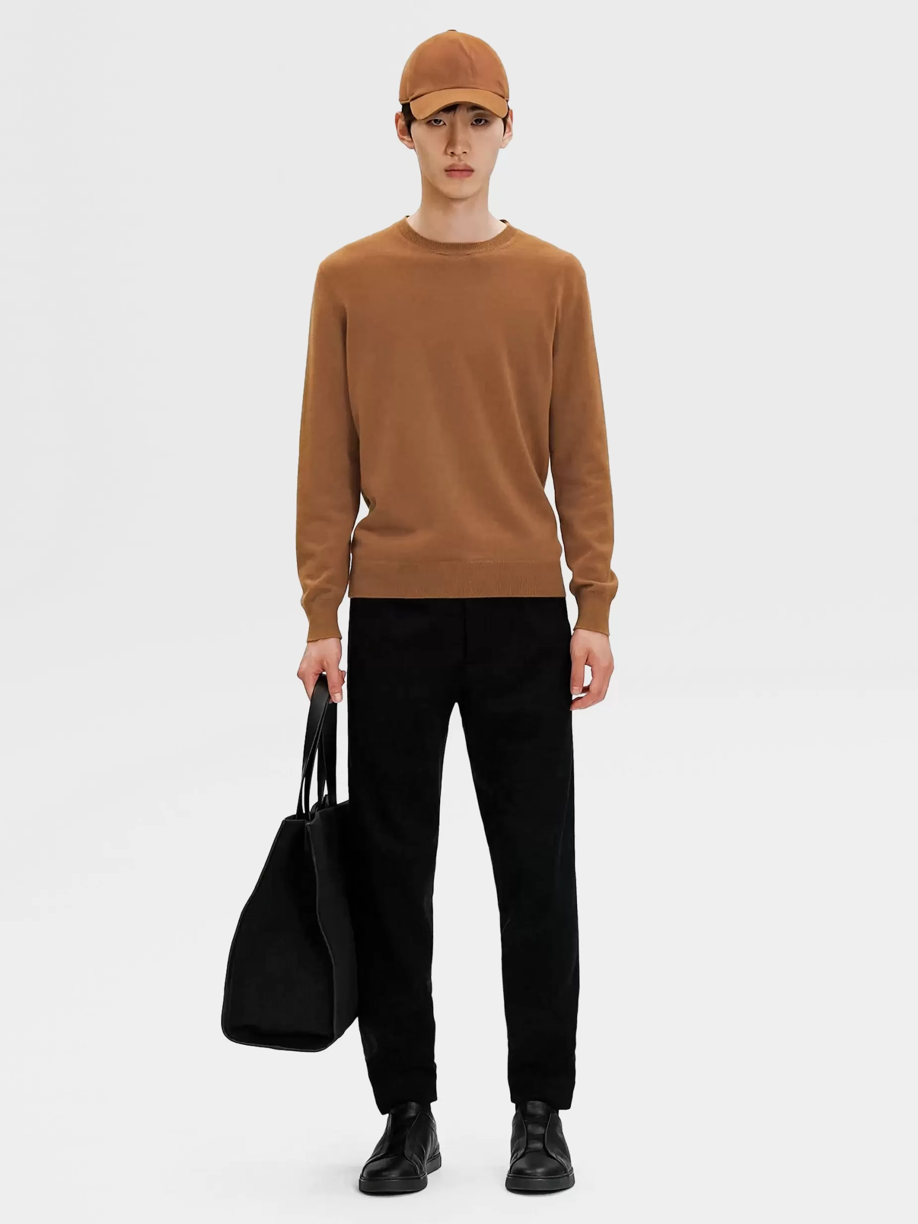 Pull Ras du Cou en Oasi Cashmere Foliage Foncé Chiné<ZEGNA Discount
