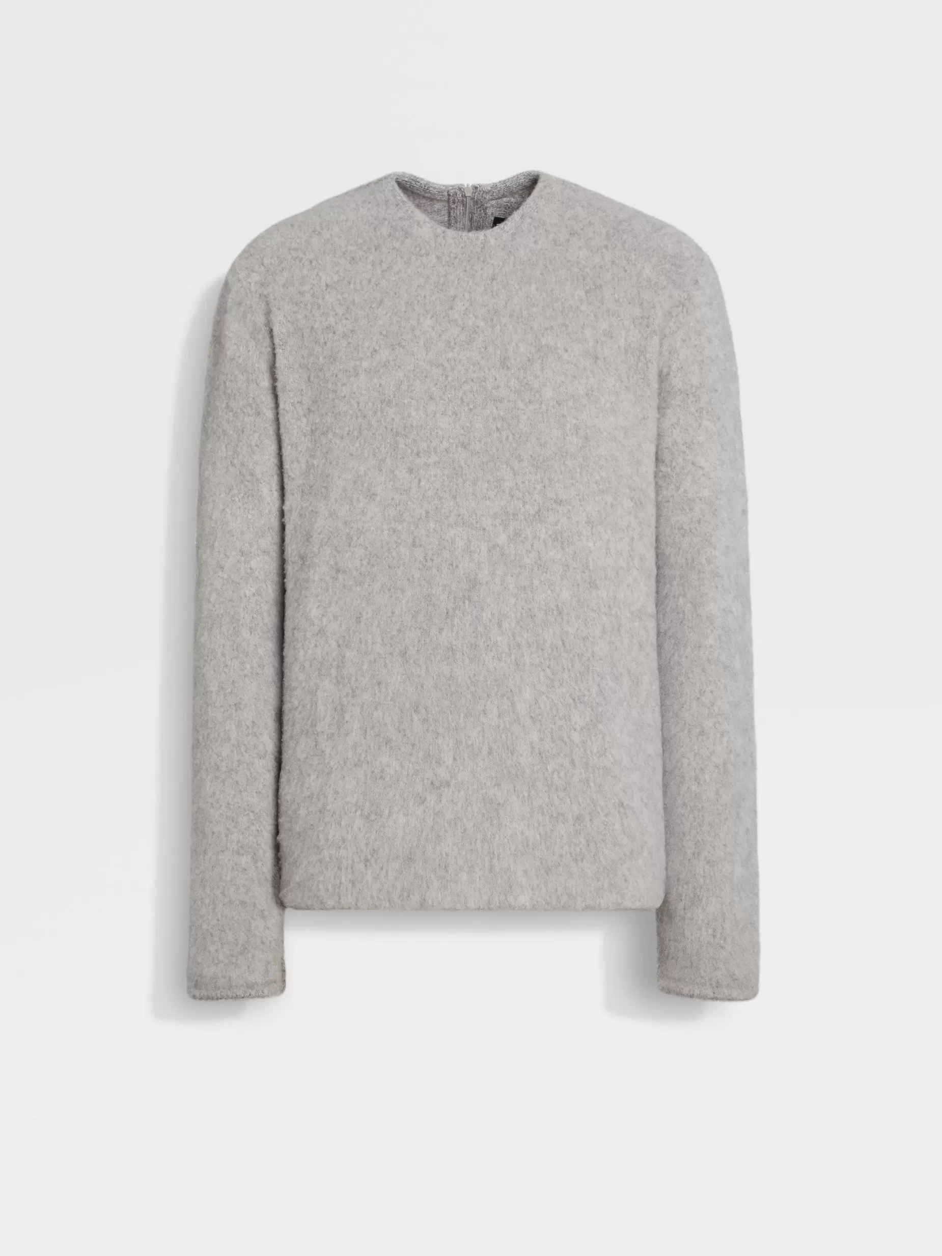 Pull Ras du Cou en Oasi Cashmere Gris Clair Chiné<ZEGNA Discount