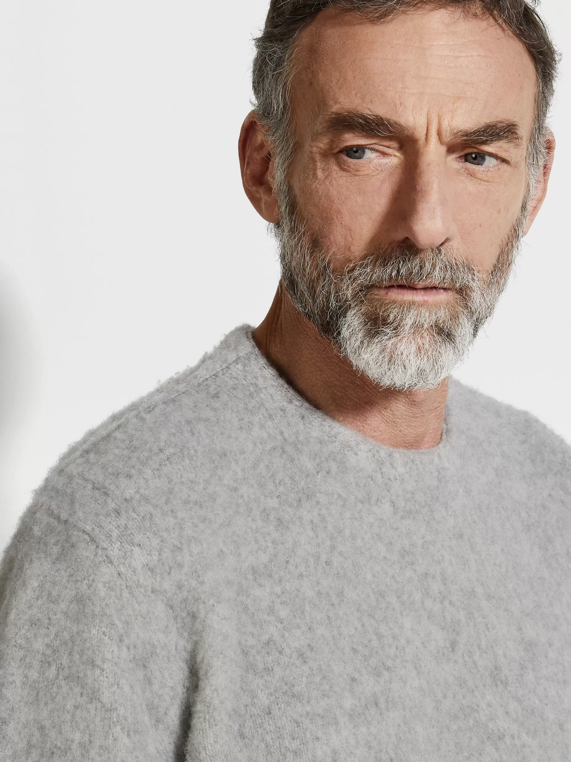Pull Ras du Cou en Oasi Cashmere Gris Clair Chiné<ZEGNA Discount