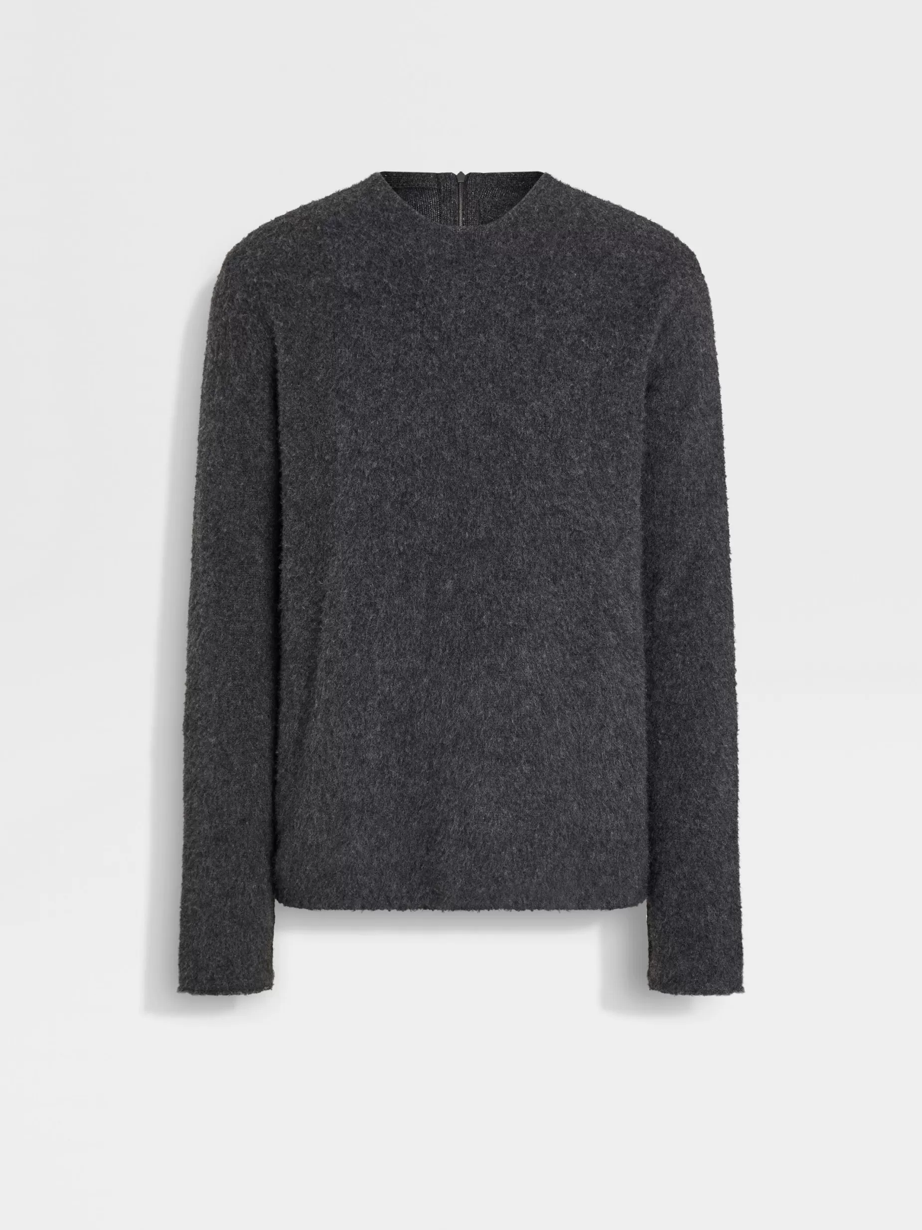 Pull Ras du Cou en Oasi Cashmere Gris Foncé Chiné<ZEGNA Best Sale