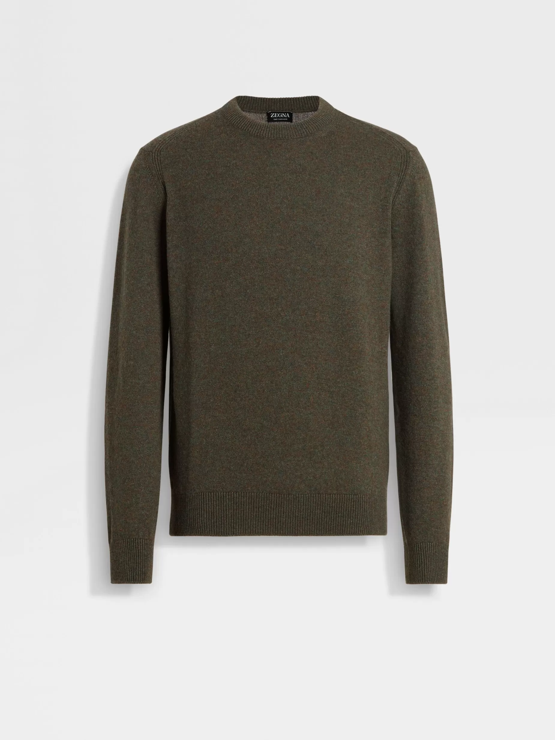 Pull Ras du Cou en Oasi Cashmere Vert Kaki Chiné Multicolore<ZEGNA Cheap