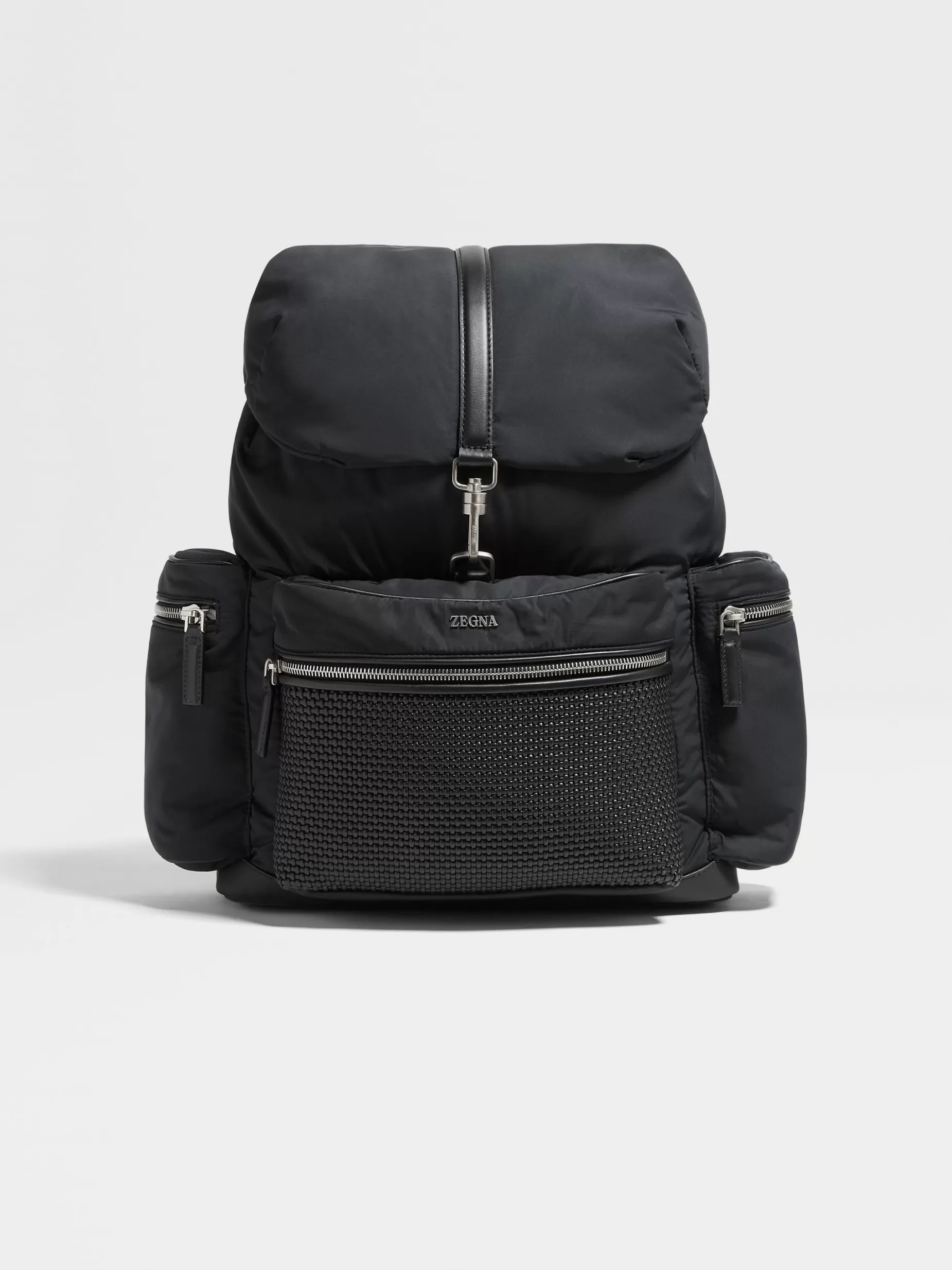 Sac à Dos en Tissu Technique et Cuir PELLETESSUTA™<ZEGNA New