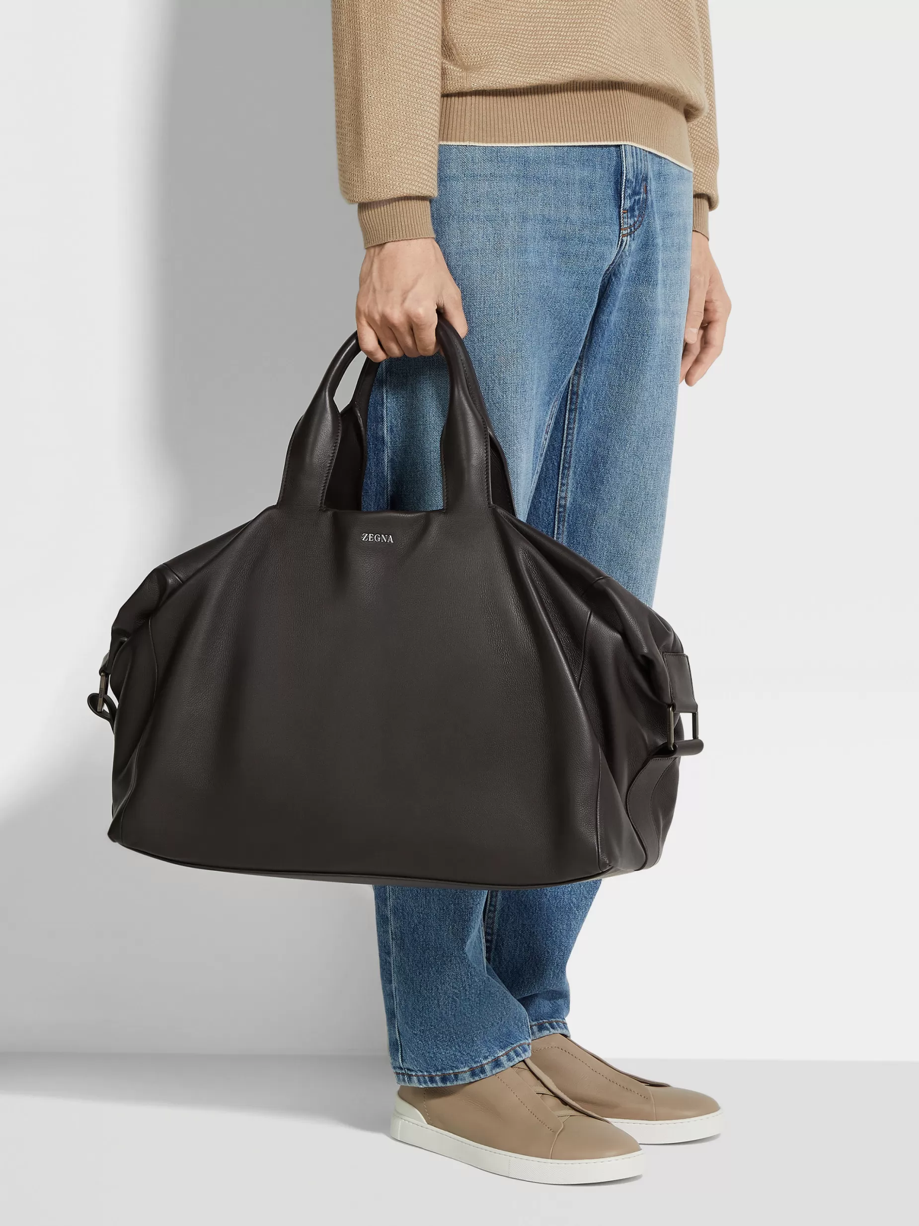 Sac de Voyage Raglan en SECONDSKIN Marron Foncé<ZEGNA Flash Sale