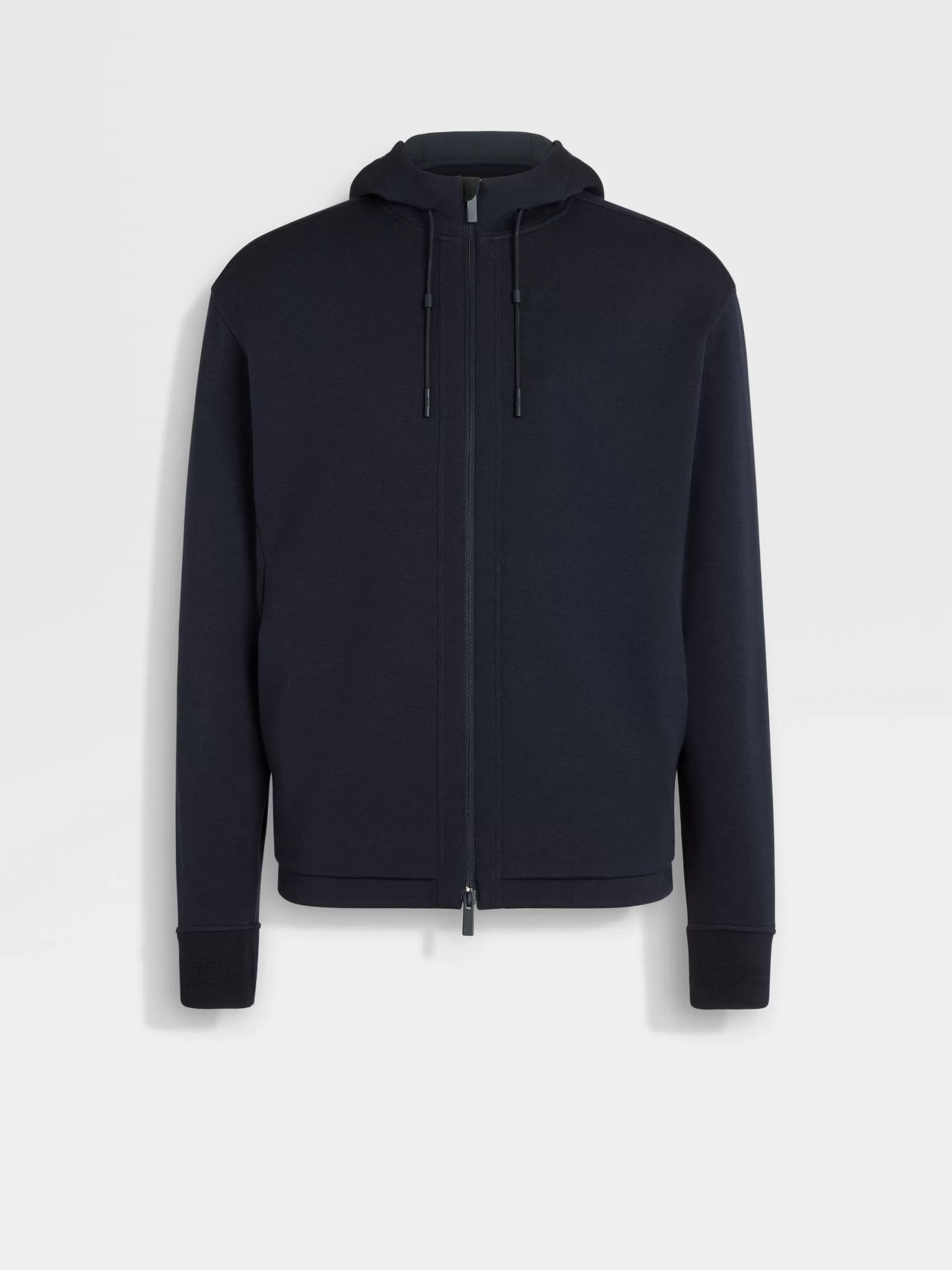 Sweat-Shirt à Capuche en Laine High Performance™ Mélangée Bleu Marine<ZEGNA Sale