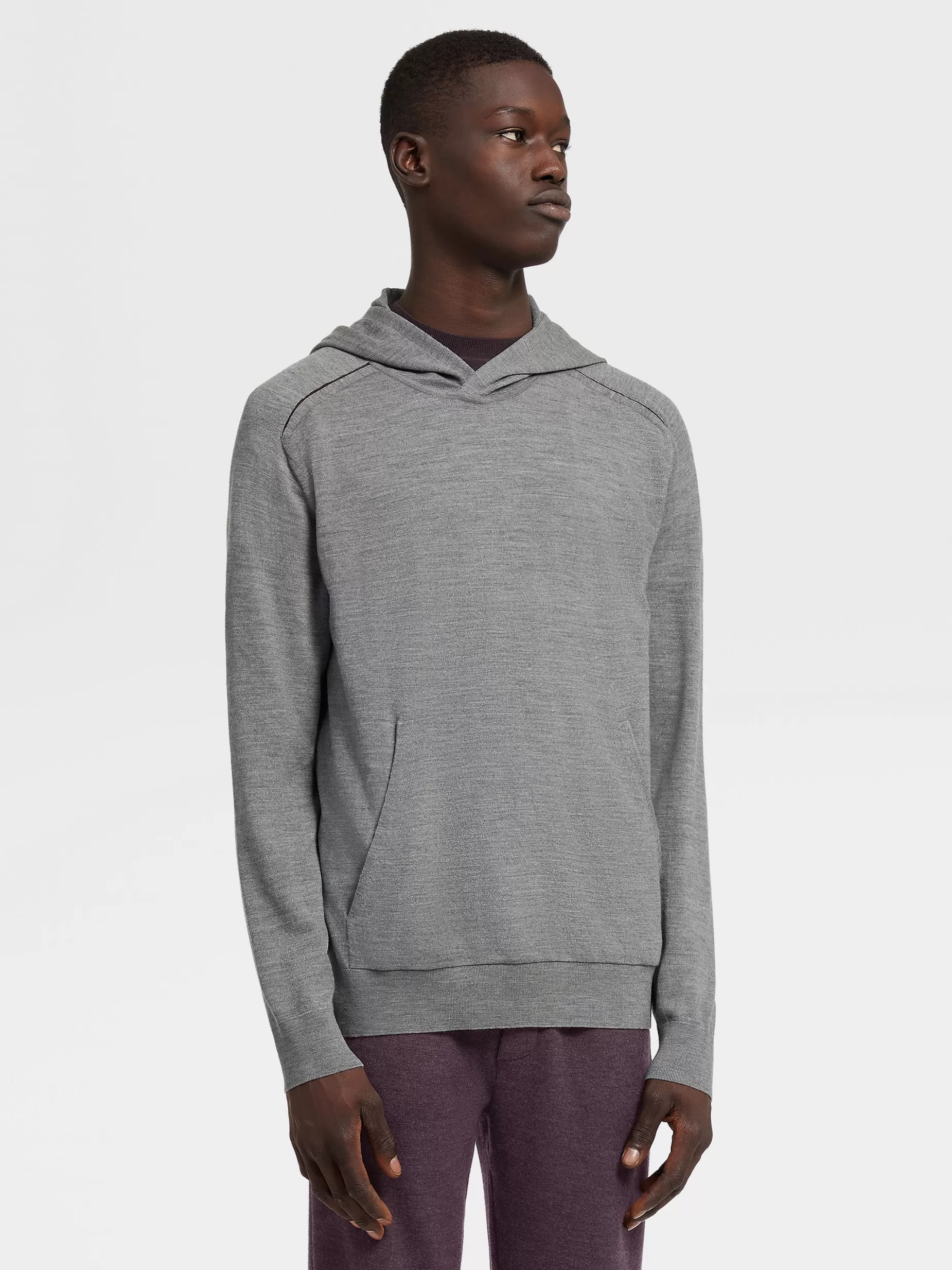 Sweat-shirt à Capuche en Laine 12milmil12 Gris Chiné<ZEGNA New