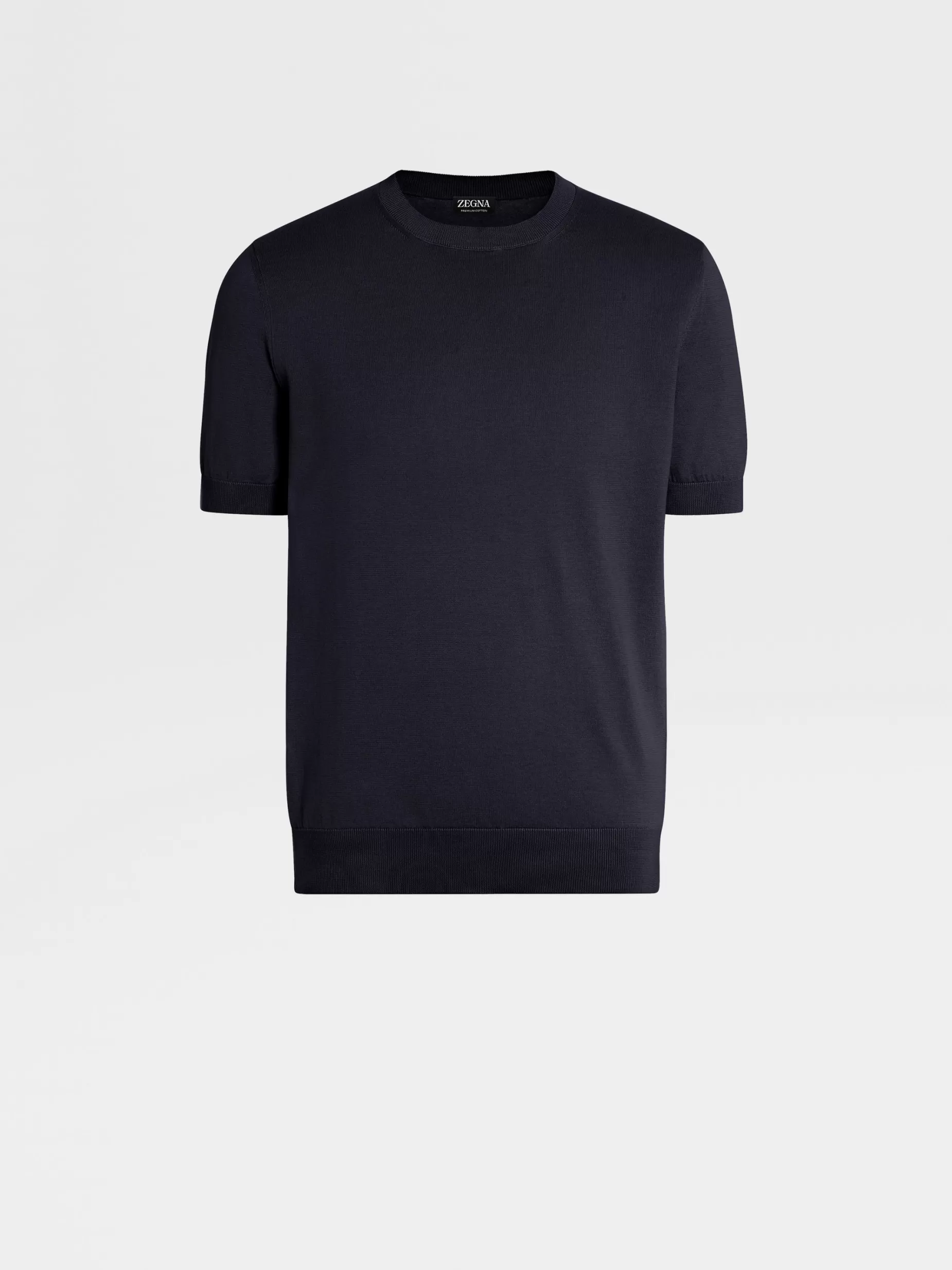 T-Shirt en Premium Cotton Bleu Marine<ZEGNA Clearance