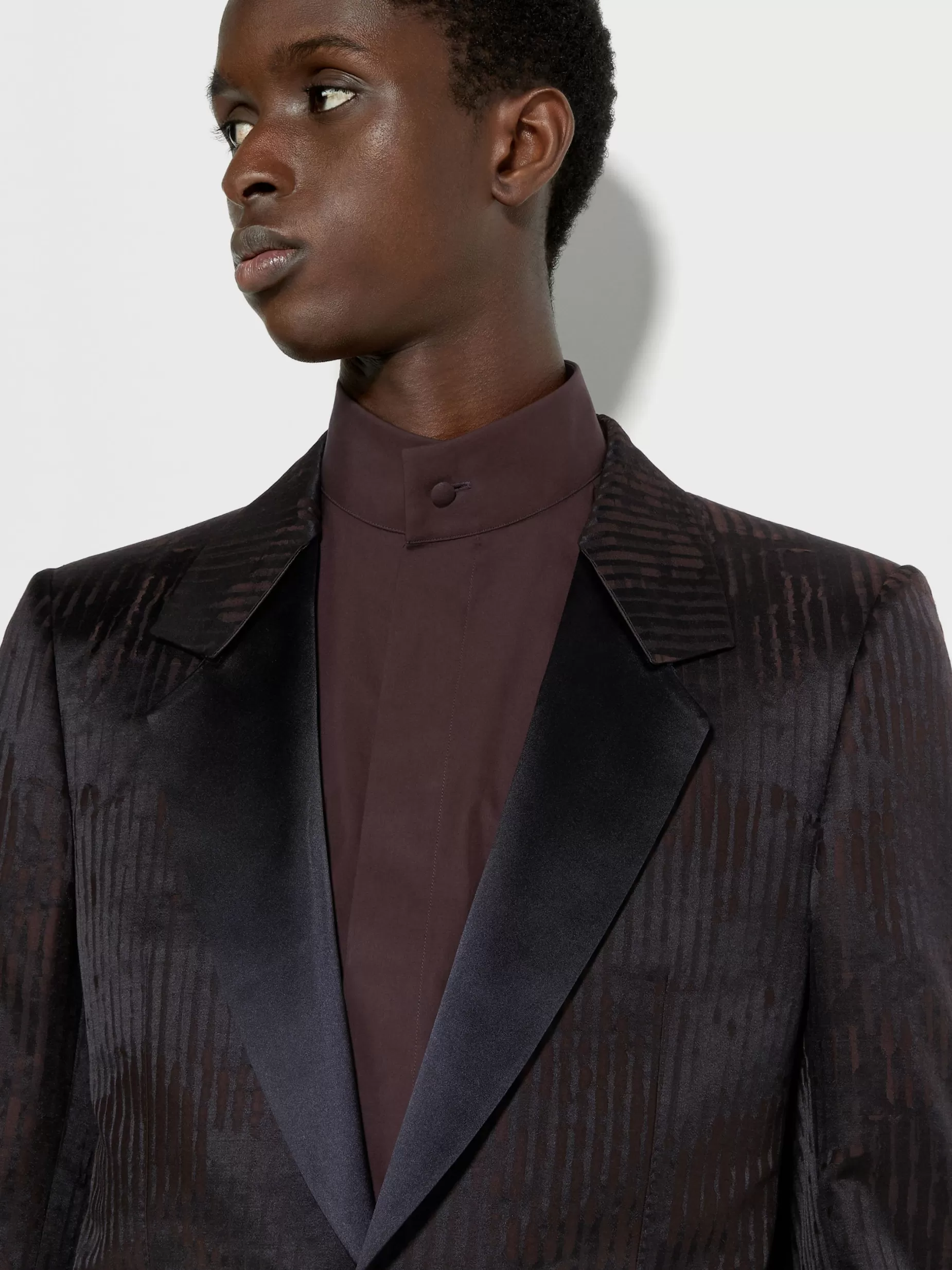 Veste de Soirée en Laine et Soie Marron Foncé et Noir<ZEGNA Best