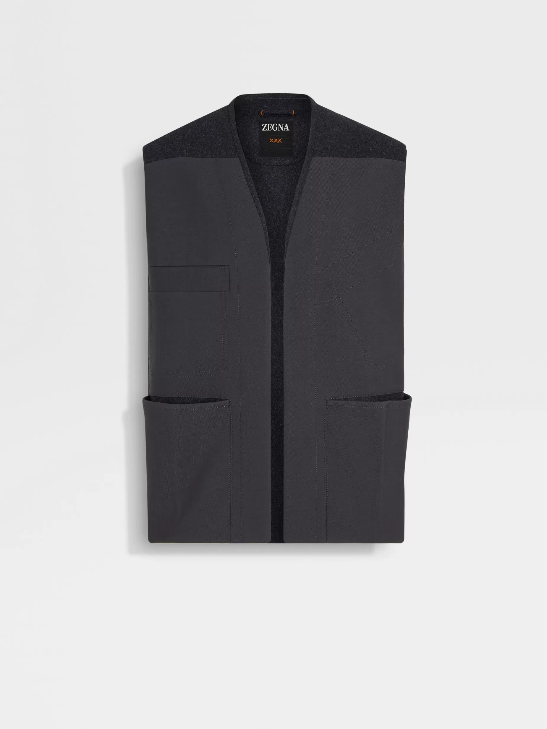 Veste en Laine et Cachemire Gris Foncé<ZEGNA Hot