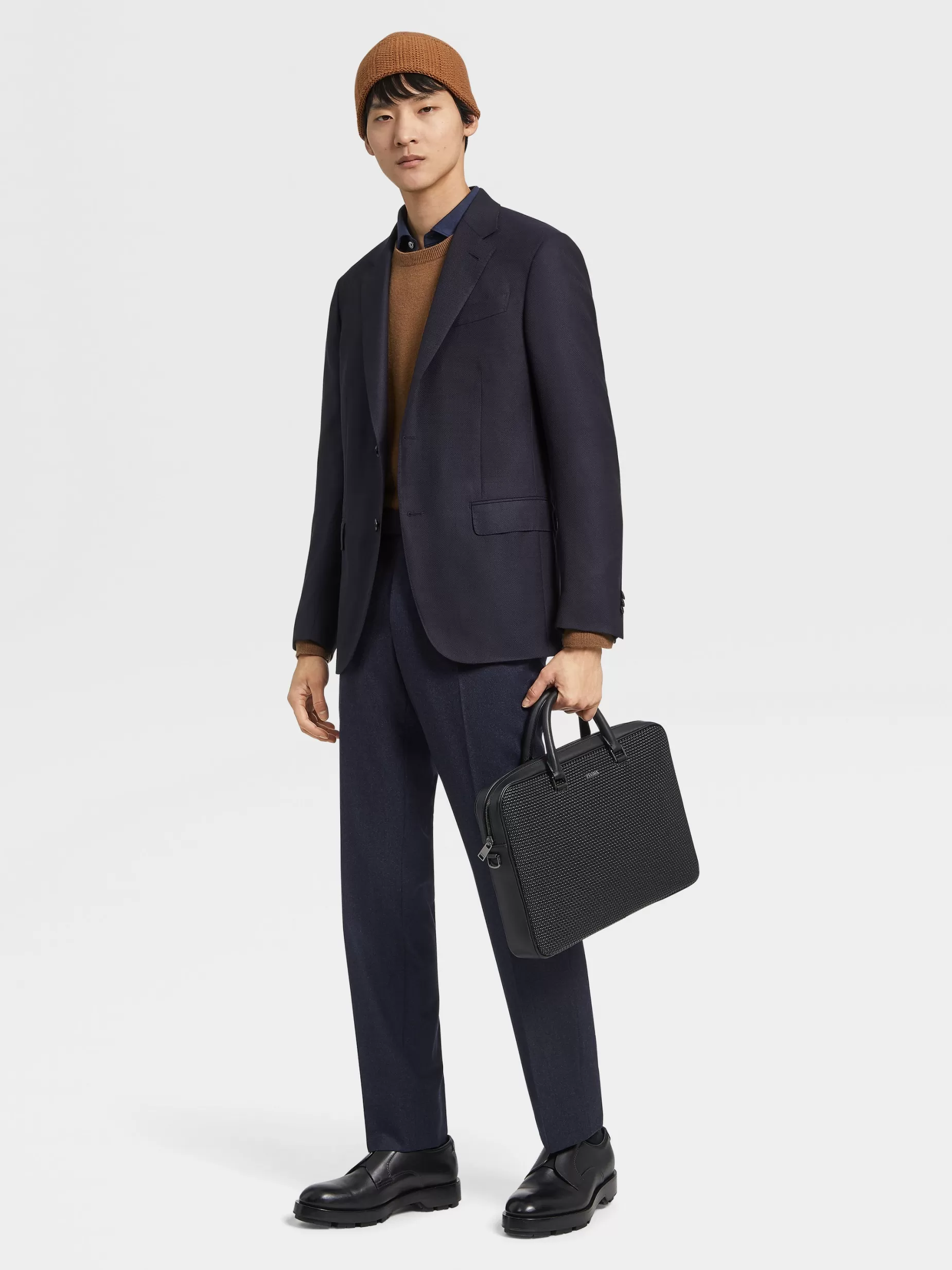 Veste en Laine et Soie Trofeo™ Comfort Stretch Bleu Marine<ZEGNA Clearance