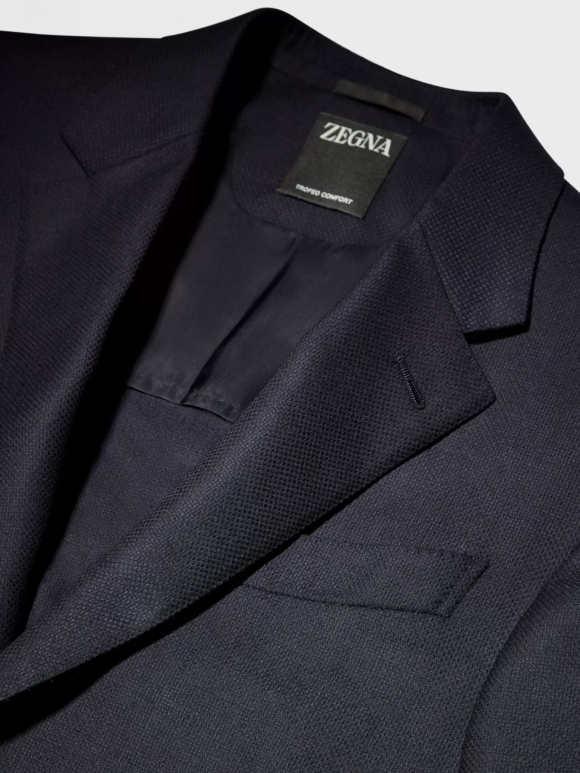 Veste en Laine et Soie Trofeo™ Comfort Stretch Bleu Marine<ZEGNA Clearance