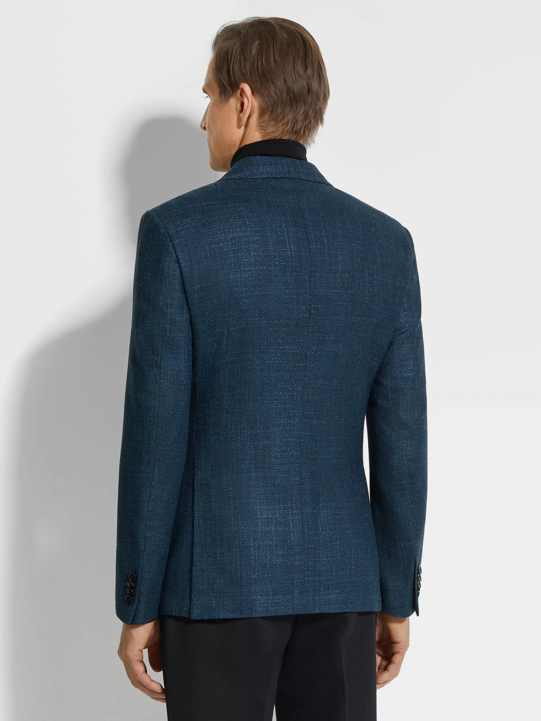 Veste en Laine, Soie et Cachemire Winter Crossover Bleu Sarcelle Foncé<ZEGNA Sale