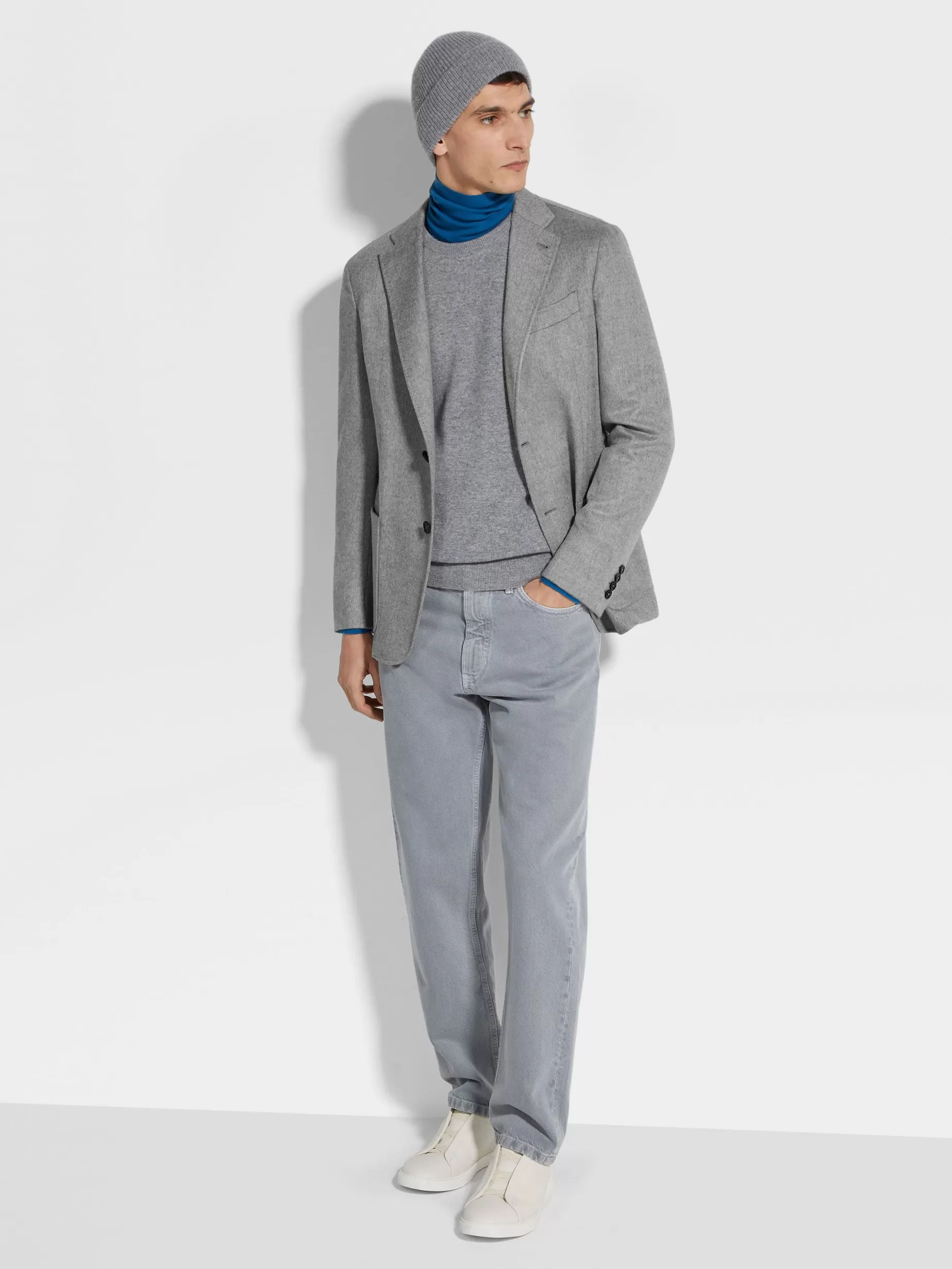 Veste en Oasi Cashmere Gris Chiné<ZEGNA Hot