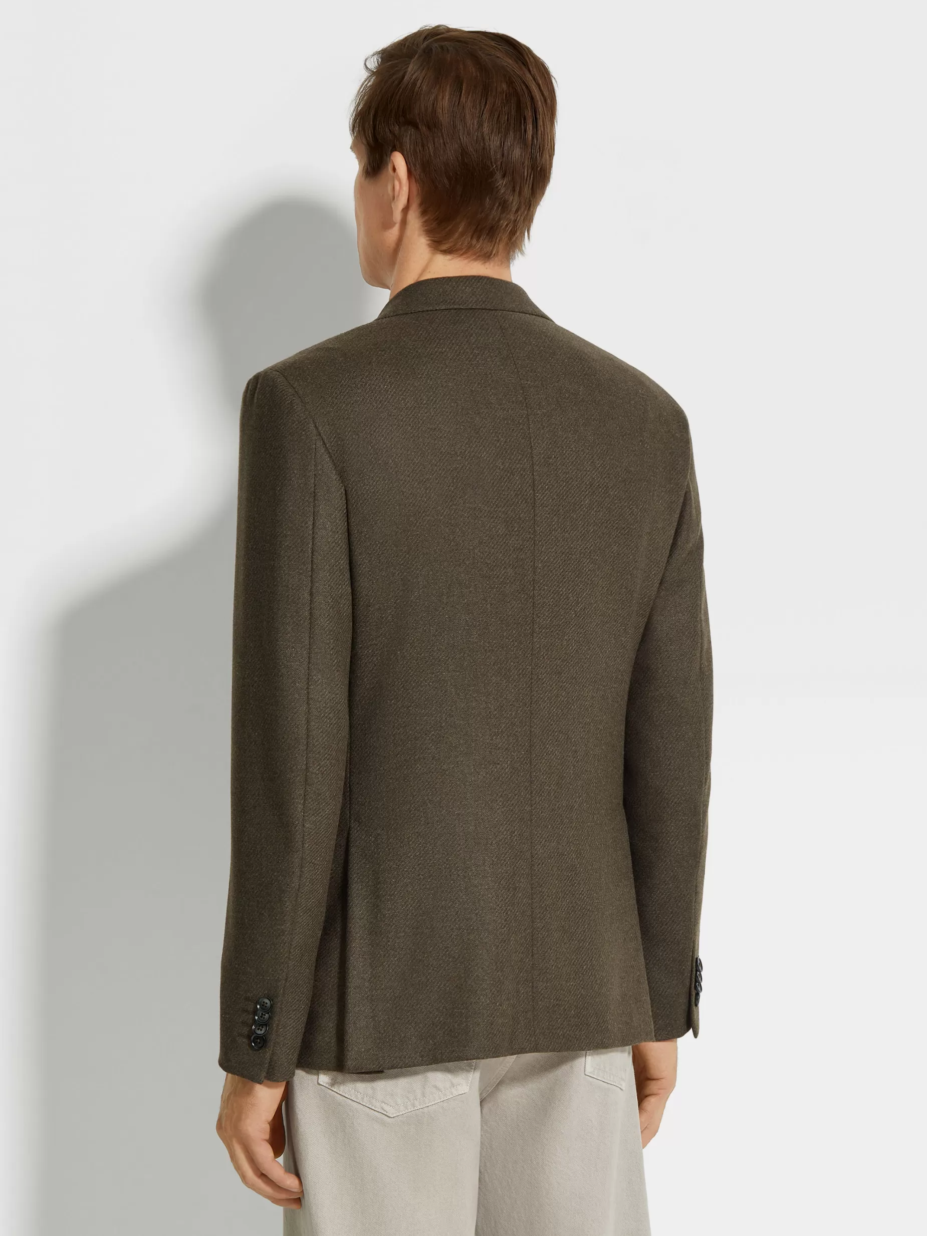 Veste en Oasi Cashmere Kaki Chiné Multicolore<ZEGNA Best Sale