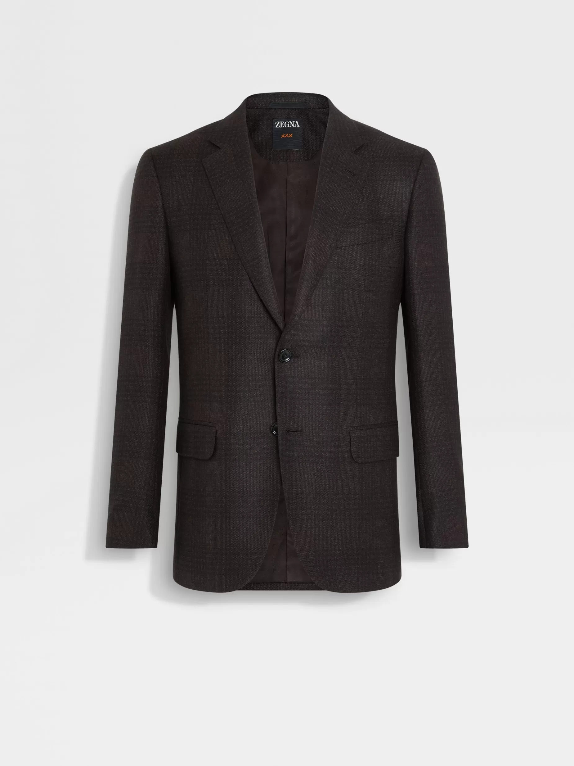 Veste en Soie et Cachemire Marron Foncé et Marron<ZEGNA New