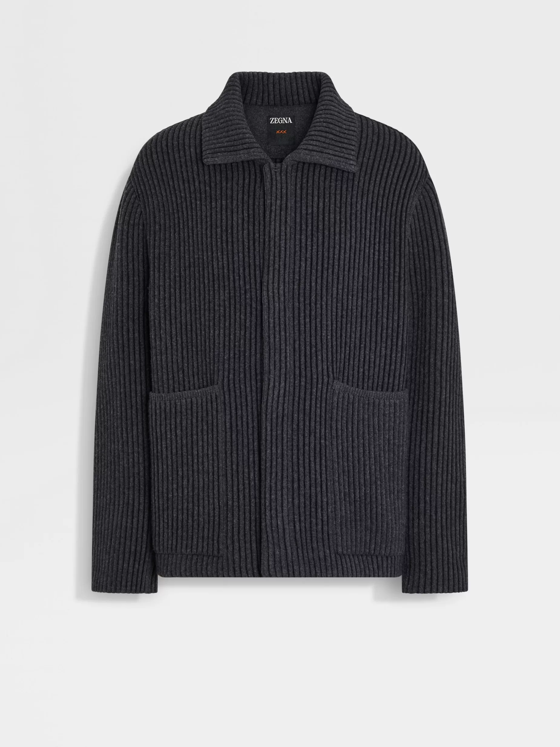 Veste Workwear en Laine et Cachemire Gris Foncé Chiné<ZEGNA Store